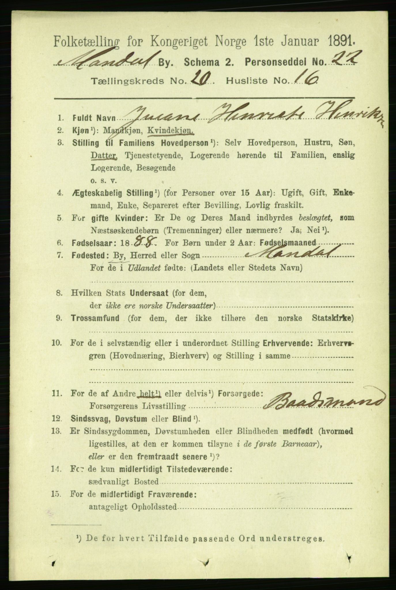 RA, 1891 census for 1002 Mandal, 1891, p. 4058