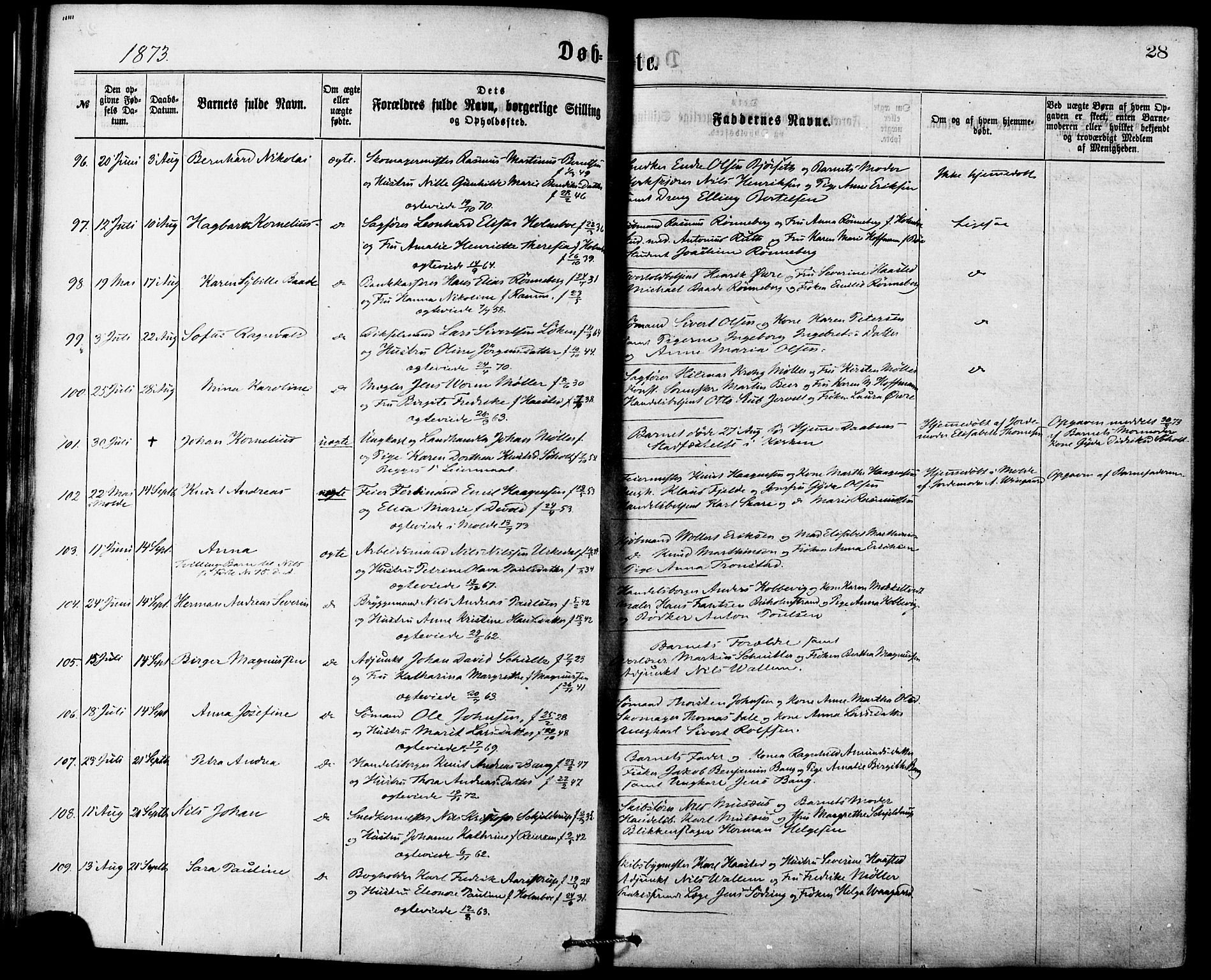 Ministerialprotokoller, klokkerbøker og fødselsregistre - Møre og Romsdal, AV/SAT-A-1454/529/L0453: Parish register (official) no. 529A03, 1872-1877, p. 28