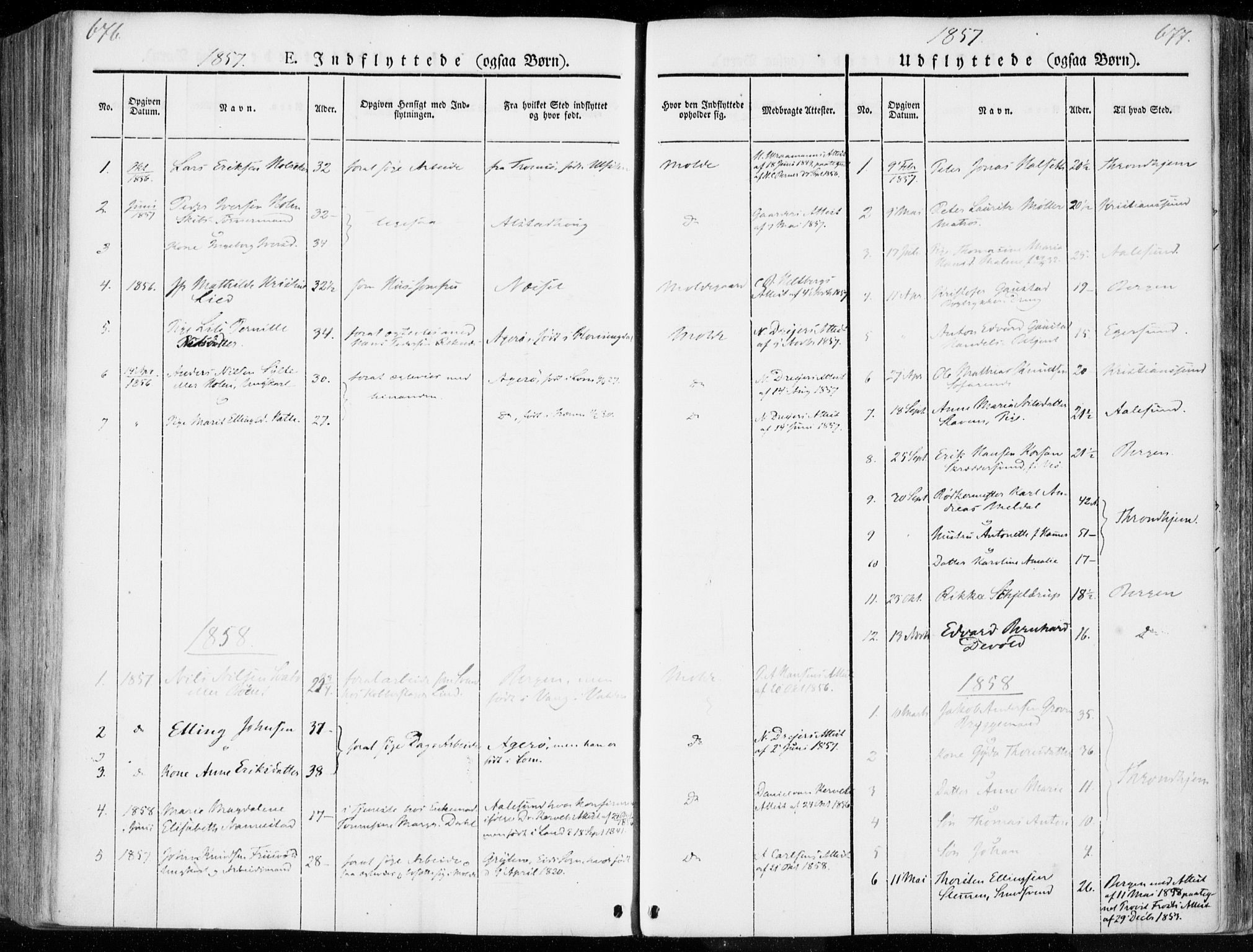Ministerialprotokoller, klokkerbøker og fødselsregistre - Møre og Romsdal, SAT/A-1454/558/L0689: Parish register (official) no. 558A03, 1843-1872, p. 676-677