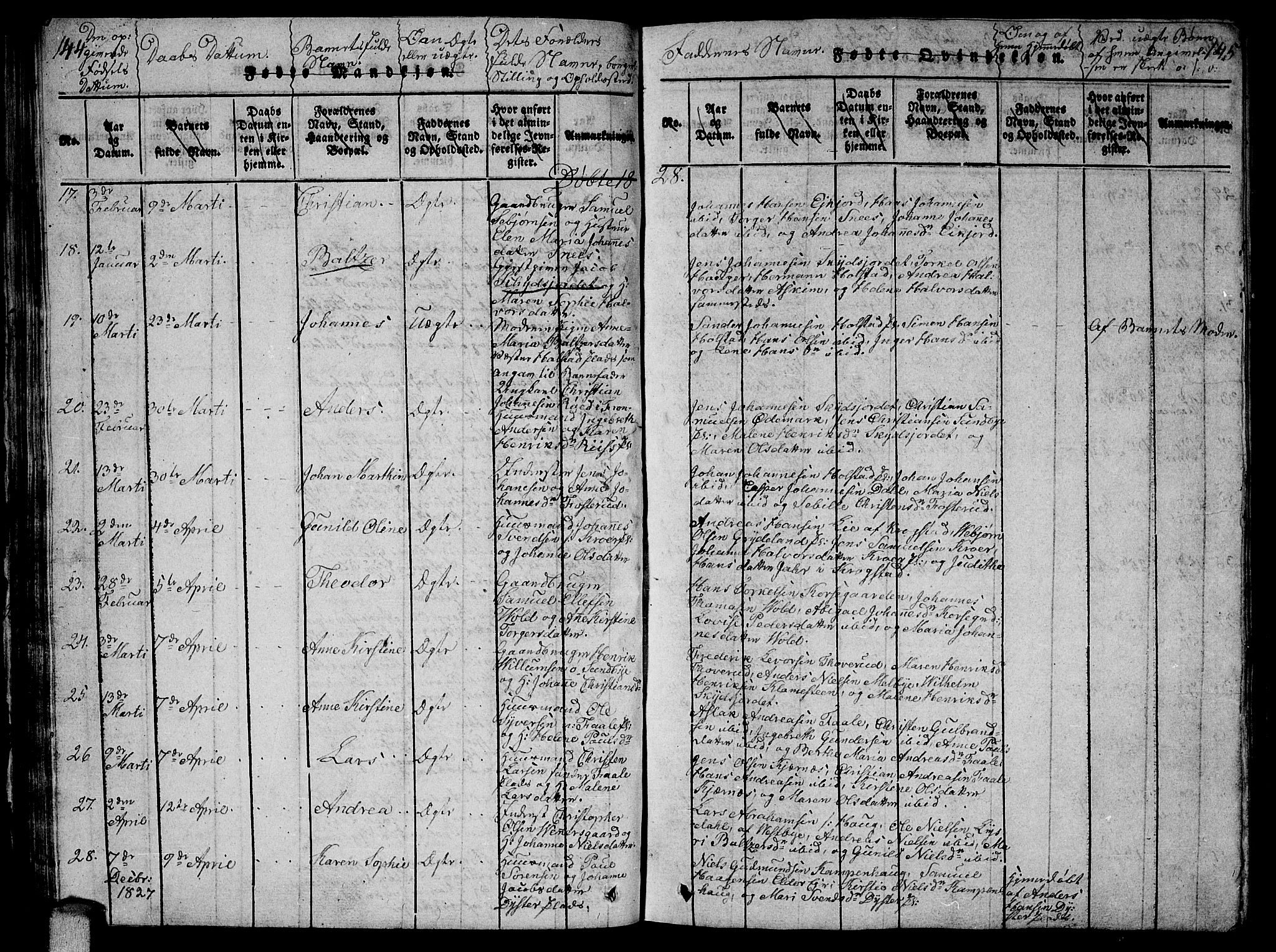 Ås prestekontor Kirkebøker, SAO/A-10894/G/Ga/L0002: Parish register (copy) no. I 2, 1820-1836, p. 144-145