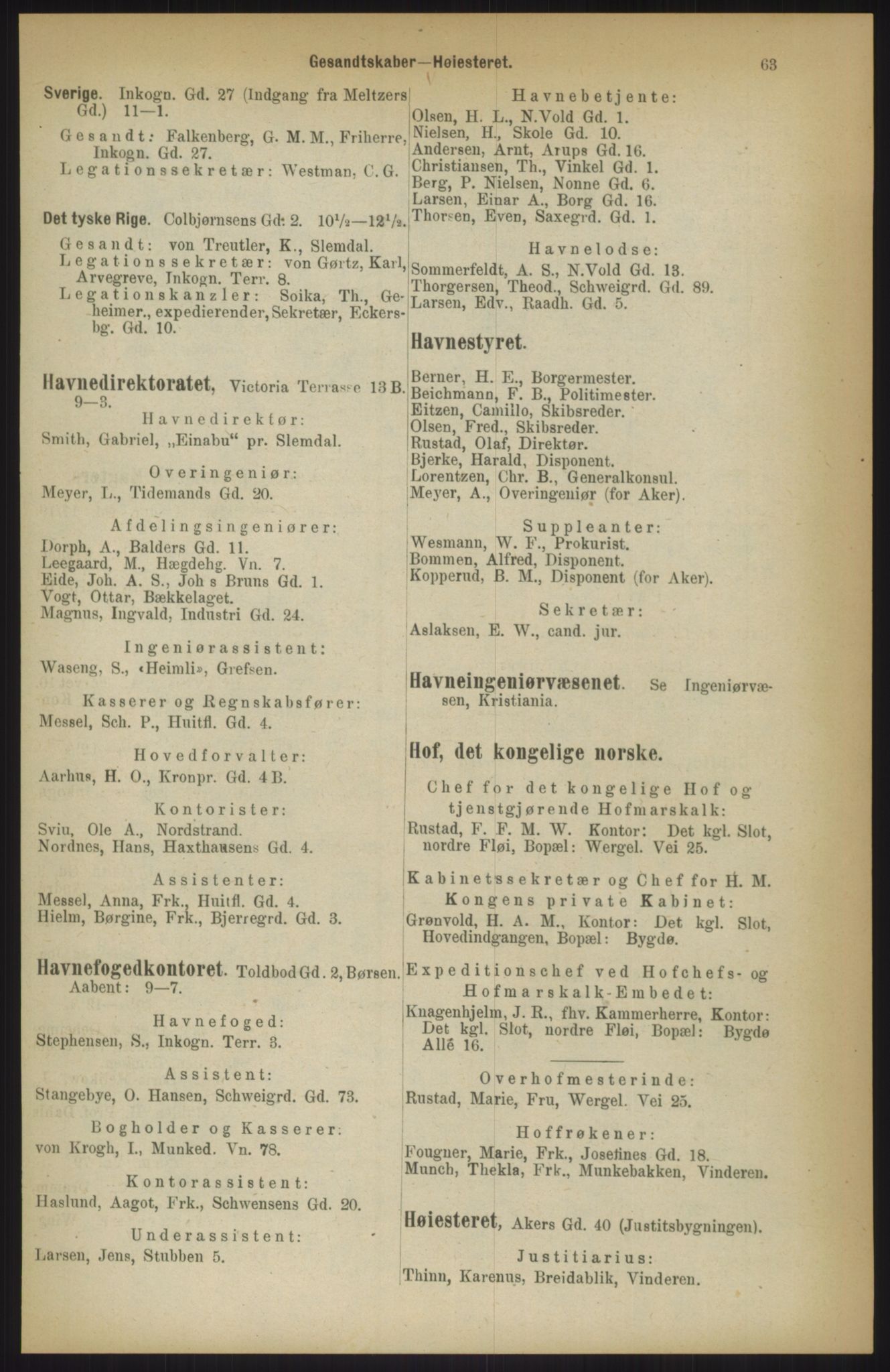 Kristiania/Oslo adressebok, PUBL/-, 1911, p. 63