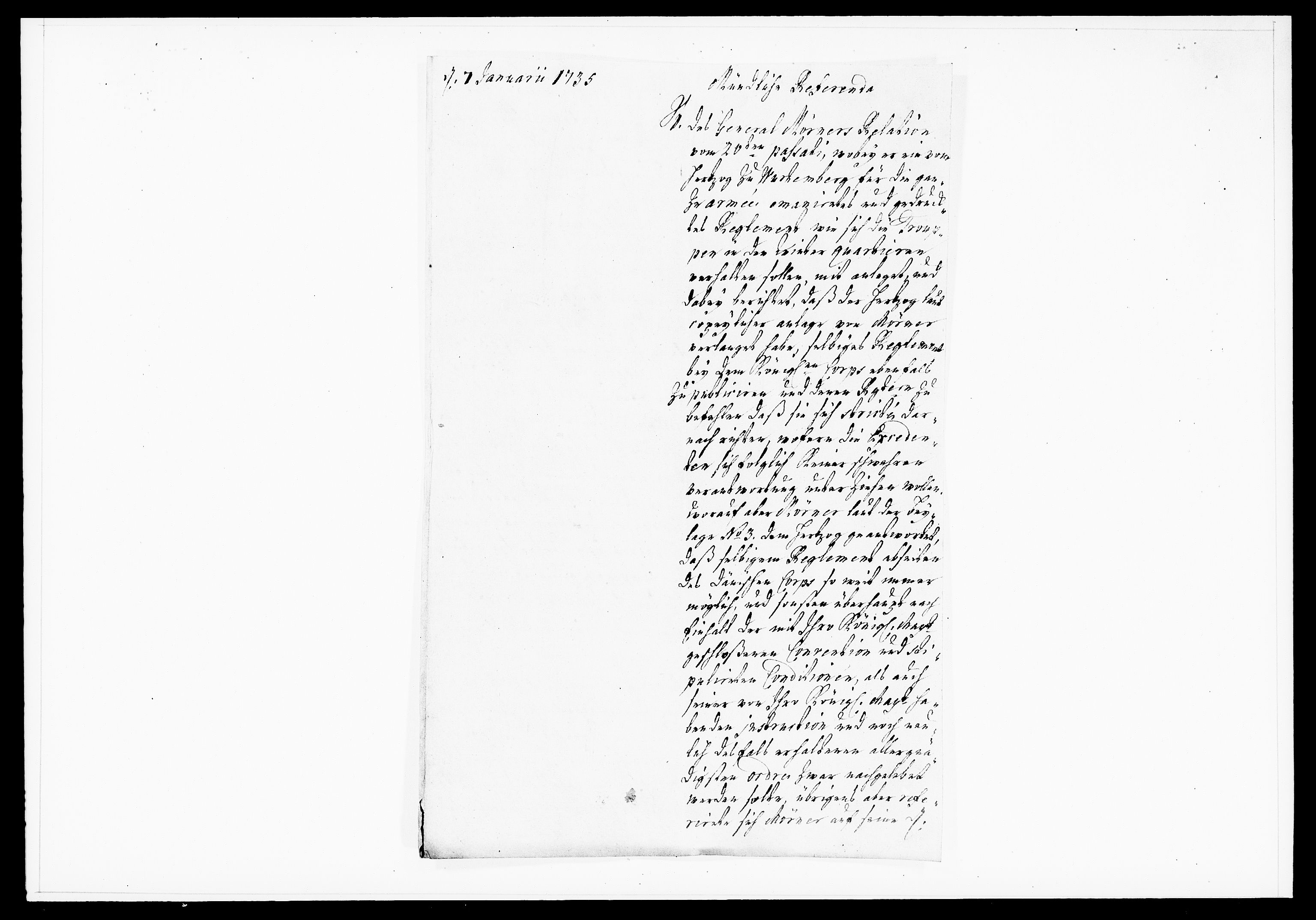 Krigskollegiet, Krigskancelliet, DRA/A-0006/-/1122-1129: Refererede sager, 1735, p. 2