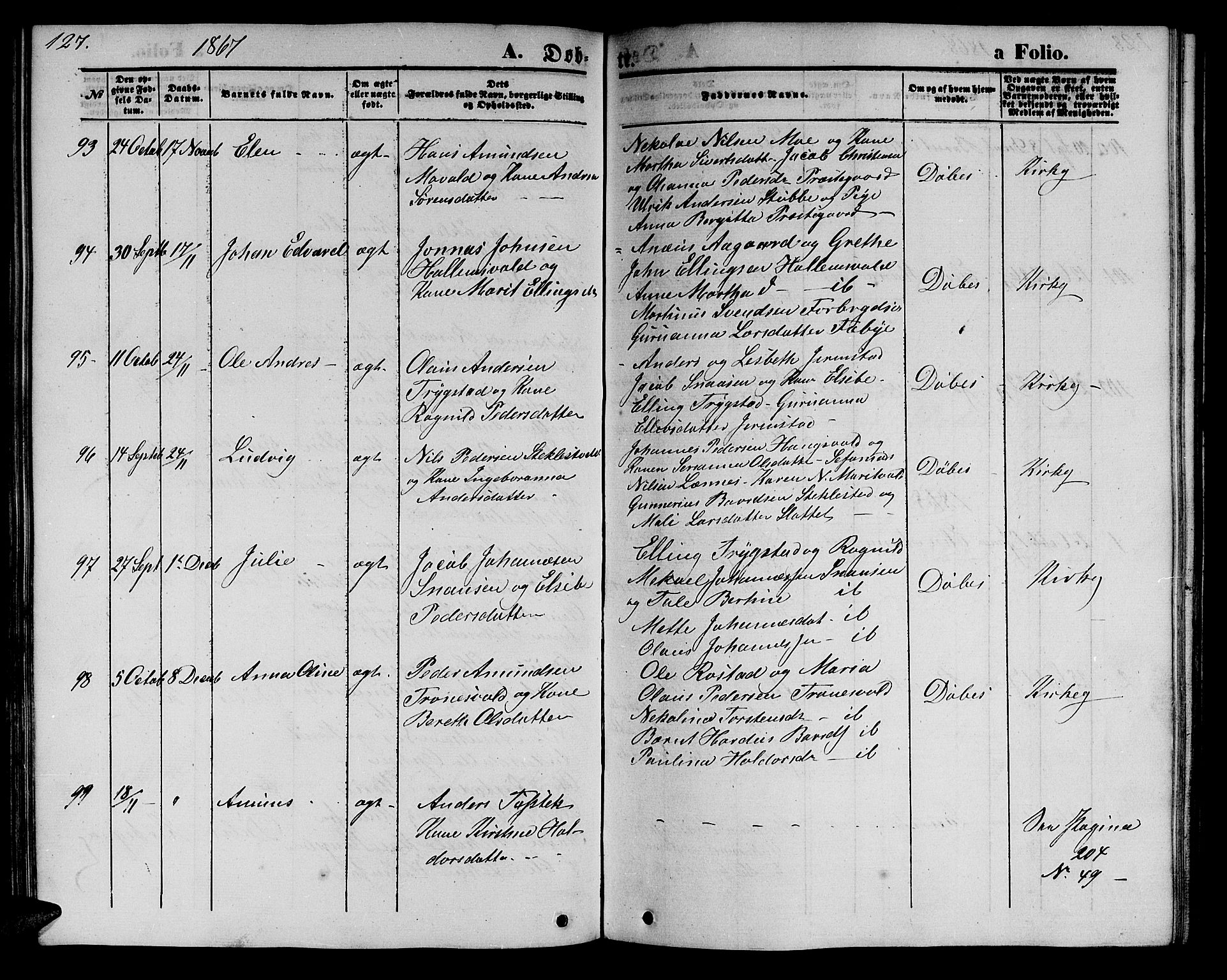Ministerialprotokoller, klokkerbøker og fødselsregistre - Nord-Trøndelag, SAT/A-1458/723/L0254: Parish register (copy) no. 723C02, 1858-1868, p. 127