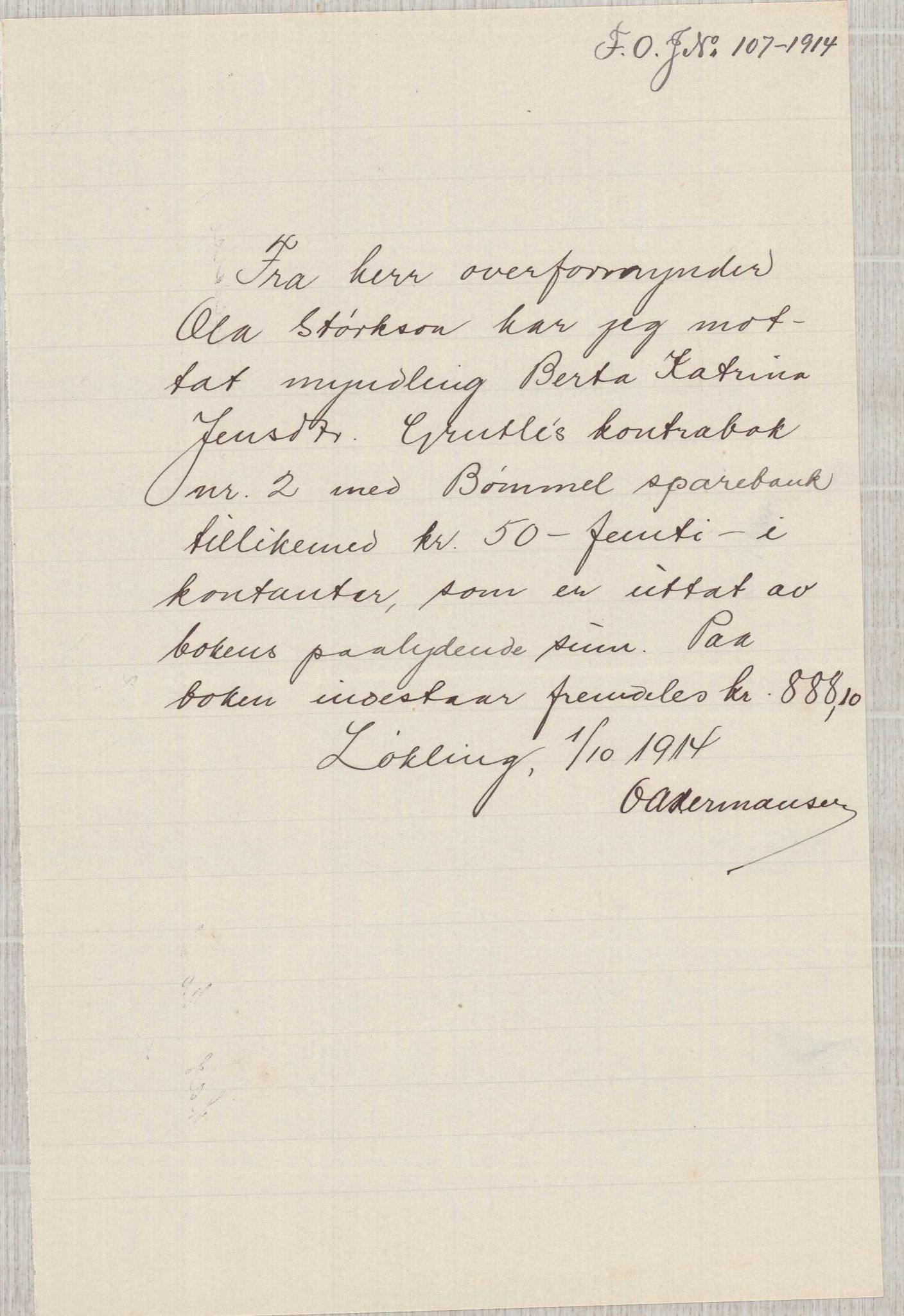 Finnaas kommune. Overformynderiet, IKAH/1218a-812/D/Da/Daa/L0003/0001: Kronologisk ordna korrespondanse / Kronologisk ordna korrespondanse, 1914-1916, p. 34