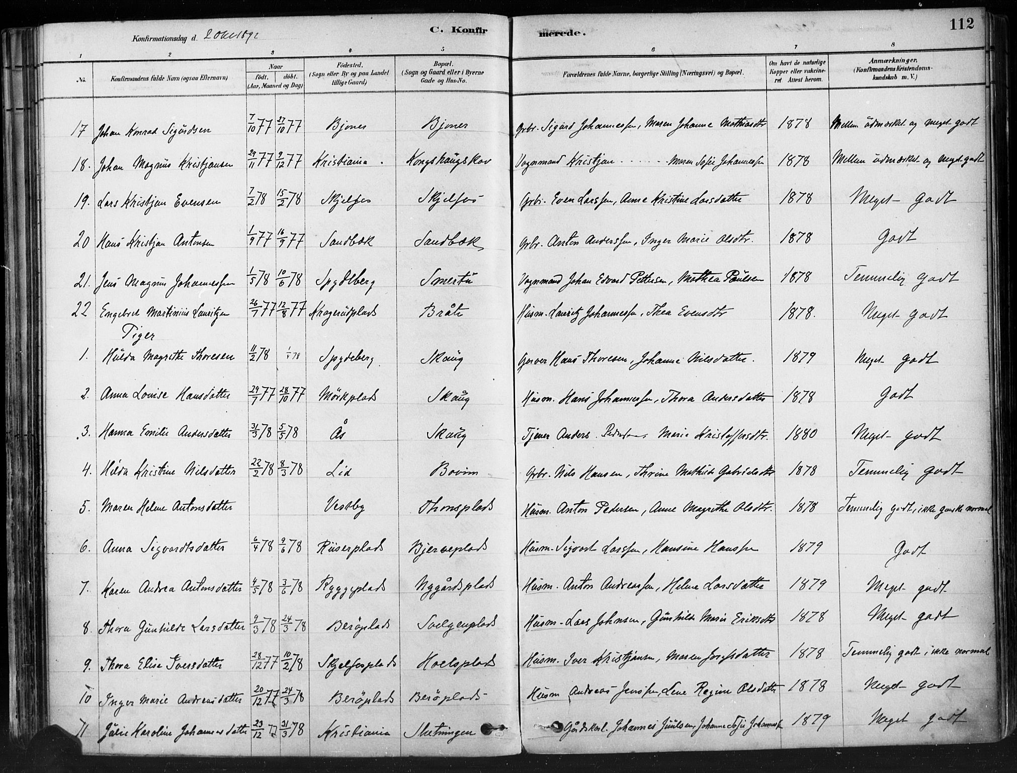 Hobøl prestekontor Kirkebøker, AV/SAO-A-2002/F/Fa/L0005: Parish register (official) no. I 5, 1878-1904, p. 112