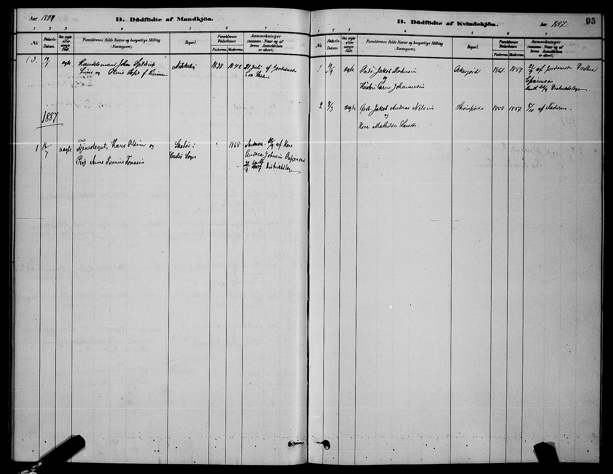 Skjervøy sokneprestkontor, AV/SATØ-S-1300/H/Ha/Hab/L0006klokker: Parish register (copy) no. 6, 1878-1888, p. 95