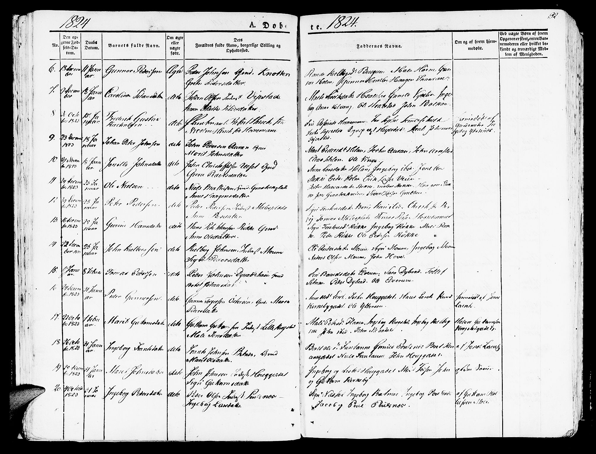 Ministerialprotokoller, klokkerbøker og fødselsregistre - Nord-Trøndelag, SAT/A-1458/709/L0070: Parish register (official) no. 709A10, 1820-1832, p. 32