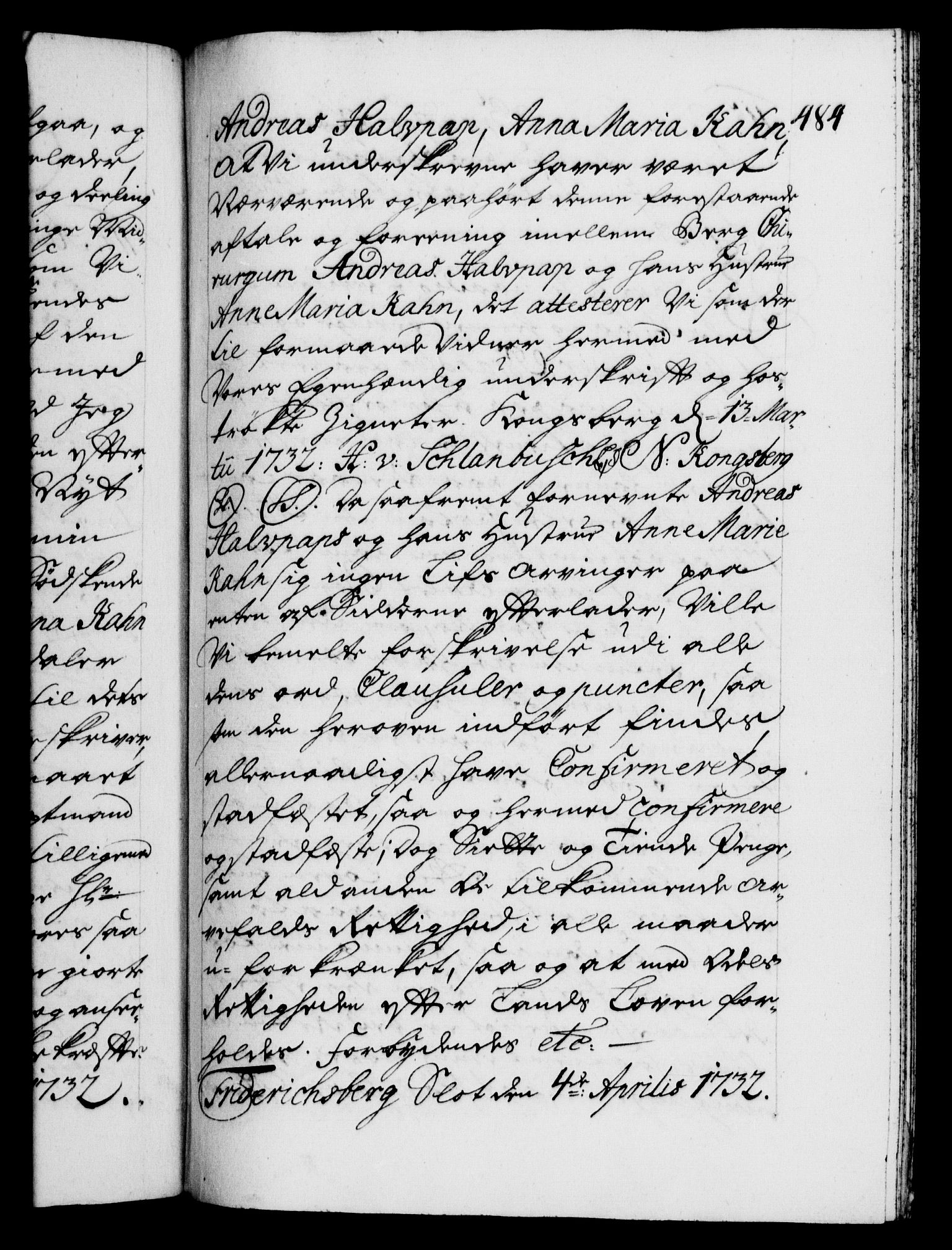 Danske Kanselli 1572-1799, AV/RA-EA-3023/F/Fc/Fca/Fcaa/L0027: Norske registre, 1730-1732, p. 484a