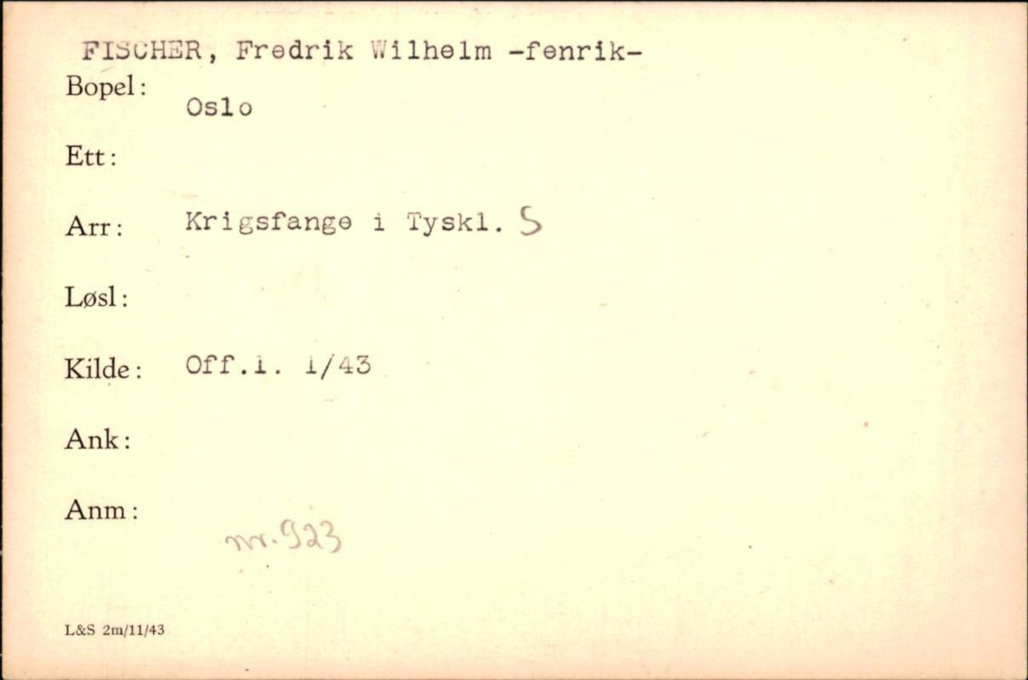 Forsvaret, Forsvarets krigshistoriske avdeling, AV/RA-RAFA-2017/Y/Yf/L0200: II-C-11-2102  -  Norske krigsfanger i Tyskland, 1940-1945, p. 261