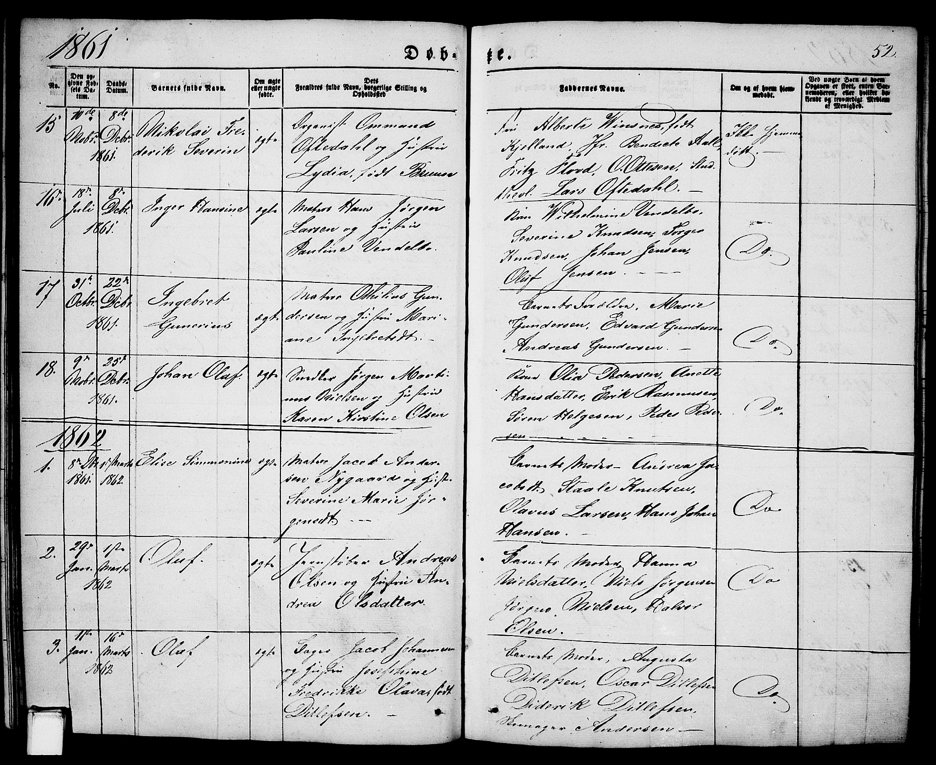 Porsgrunn kirkebøker , SAKO/A-104/G/Ga/L0002: Parish register (copy) no. I 2, 1847-1877, p. 52