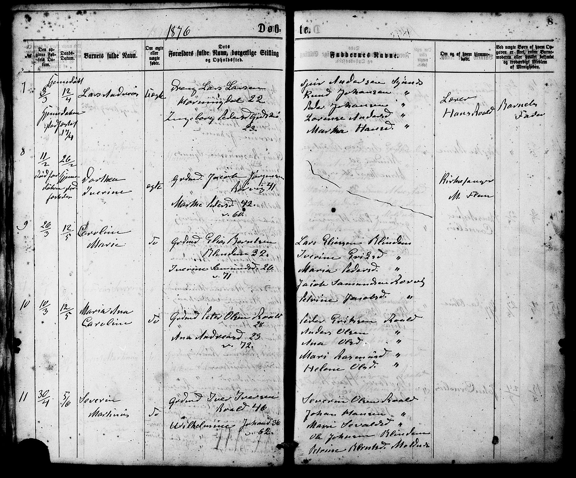 Ministerialprotokoller, klokkerbøker og fødselsregistre - Møre og Romsdal, AV/SAT-A-1454/537/L0519: Parish register (official) no. 537A03, 1876-1889, p. 8