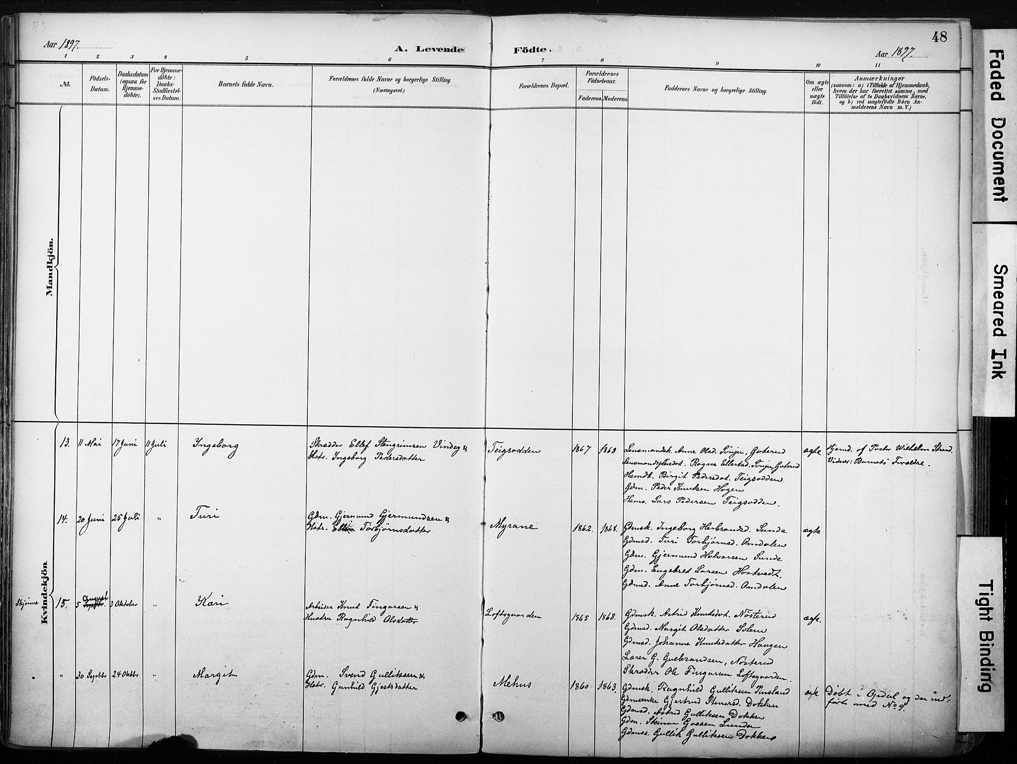 Nore kirkebøker, AV/SAKO-A-238/F/Fb/L0002: Parish register (official) no. II 2, 1886-1906, p. 48