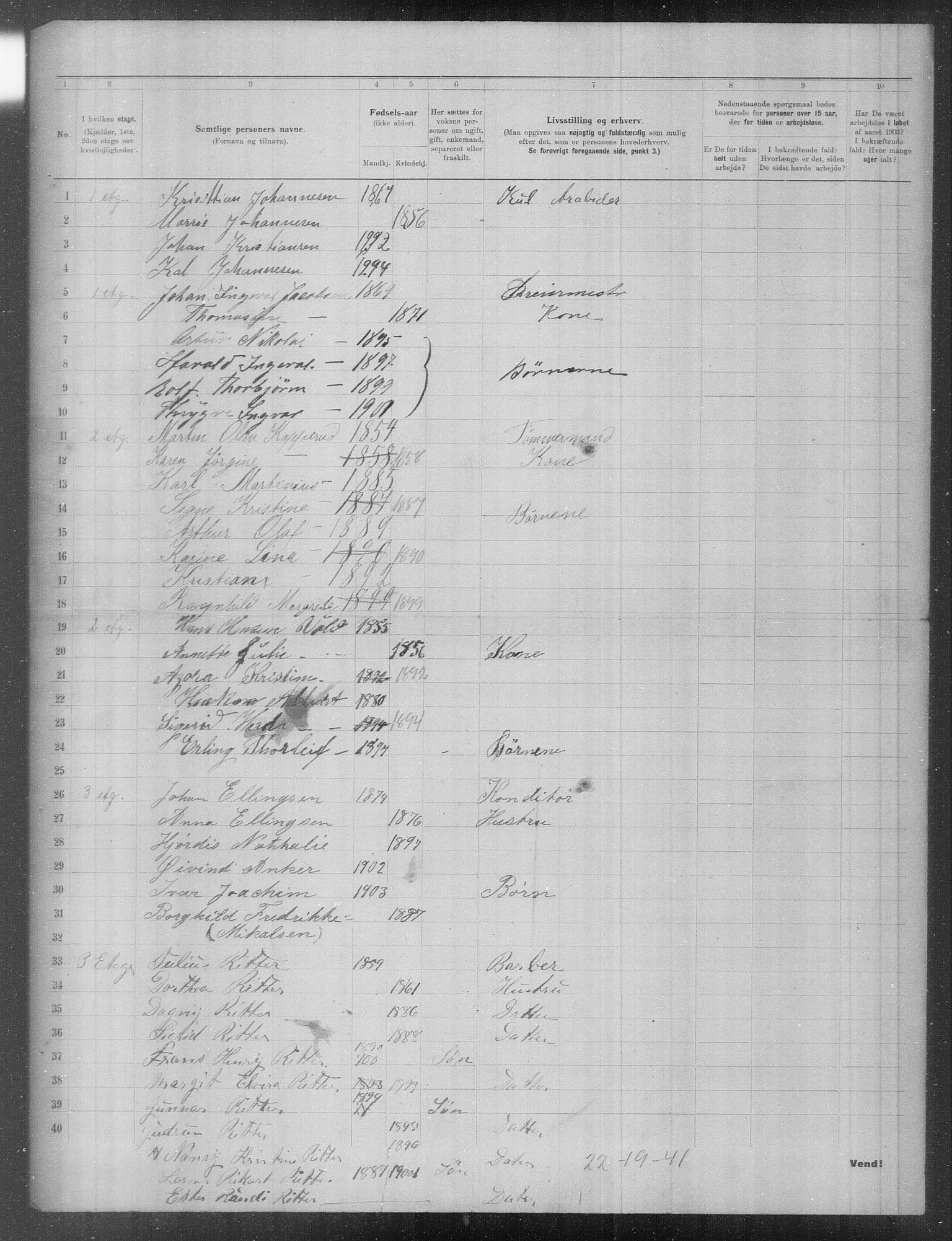 OBA, Municipal Census 1903 for Kristiania, 1903, p. 12832