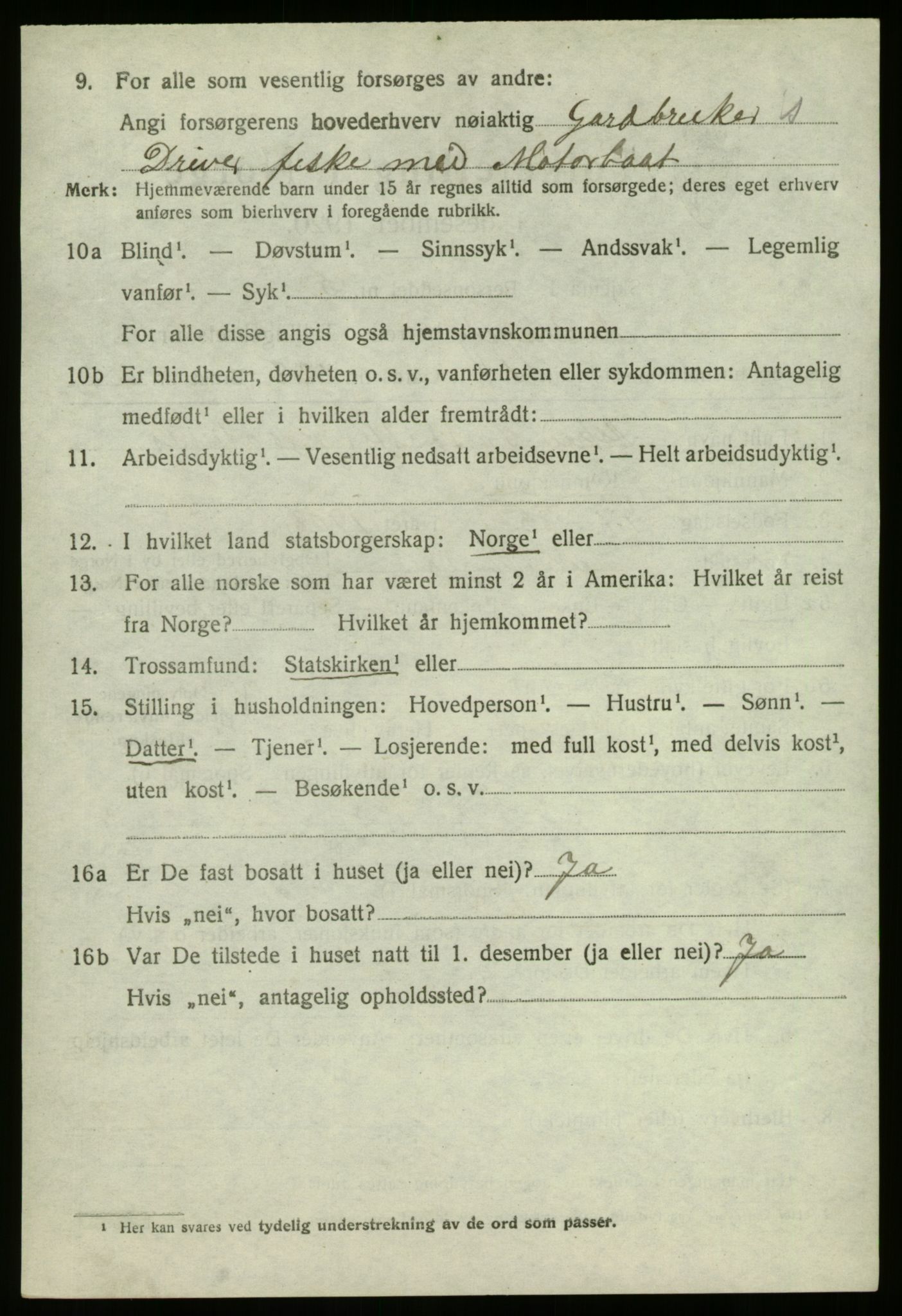 SAB, 1920 census for Nord-Vågsøy, 1920, p. 861