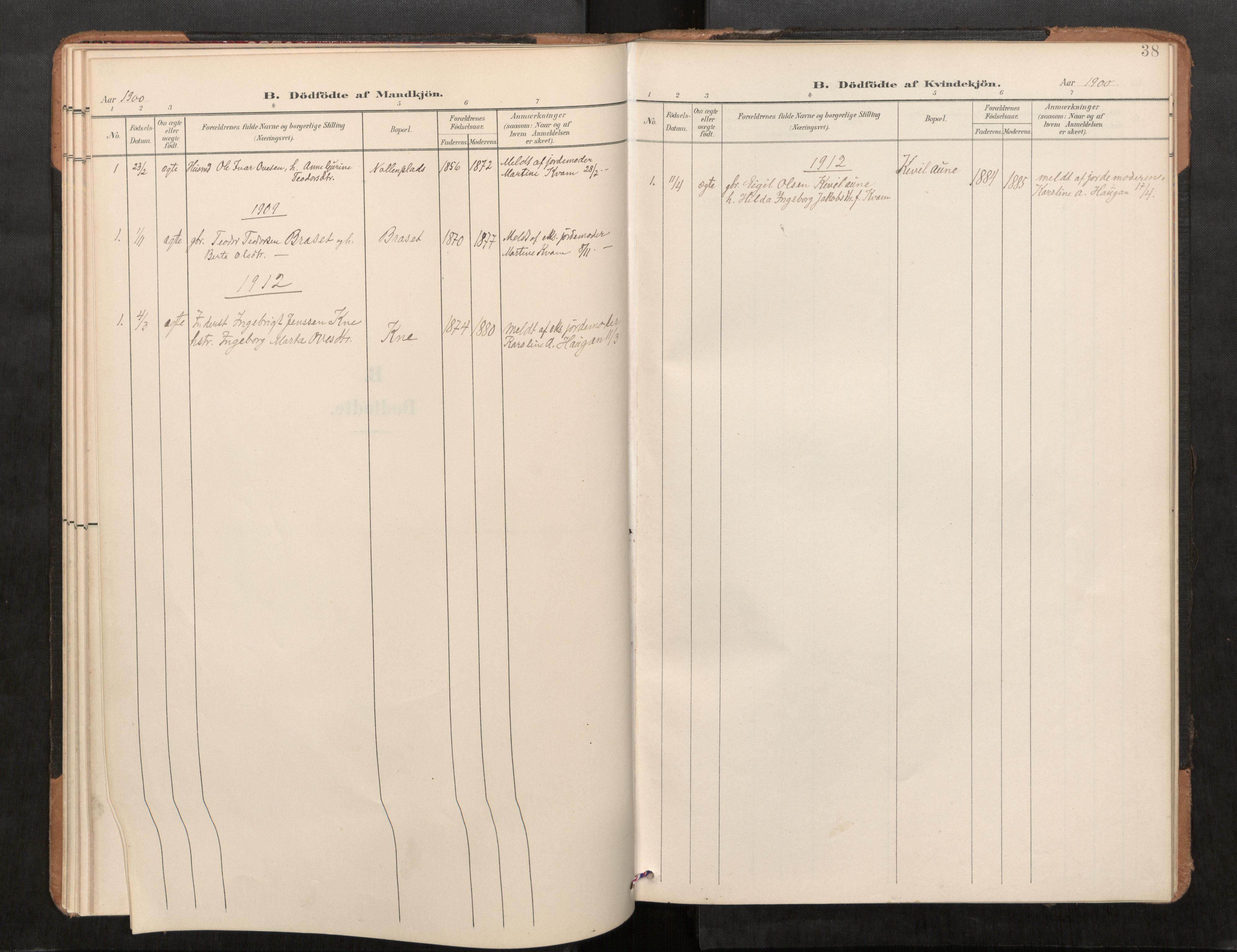 Stod sokneprestkontor, AV/SAT-A-1164/1/I/I1/I1a/L0001: Parish register (official) no. 1, 1900-1912, p. 38