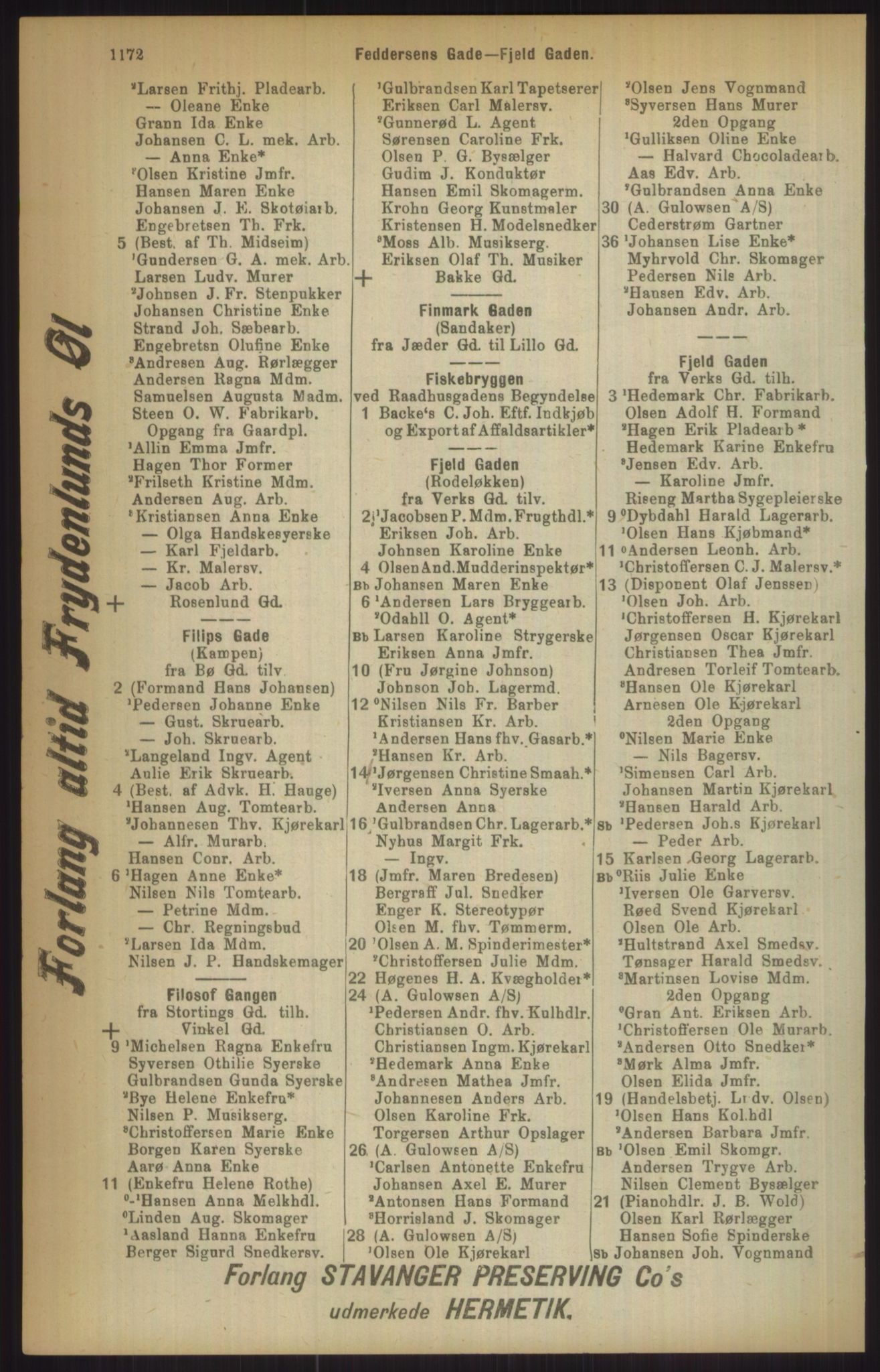 Kristiania/Oslo adressebok, PUBL/-, 1911, p. 1172