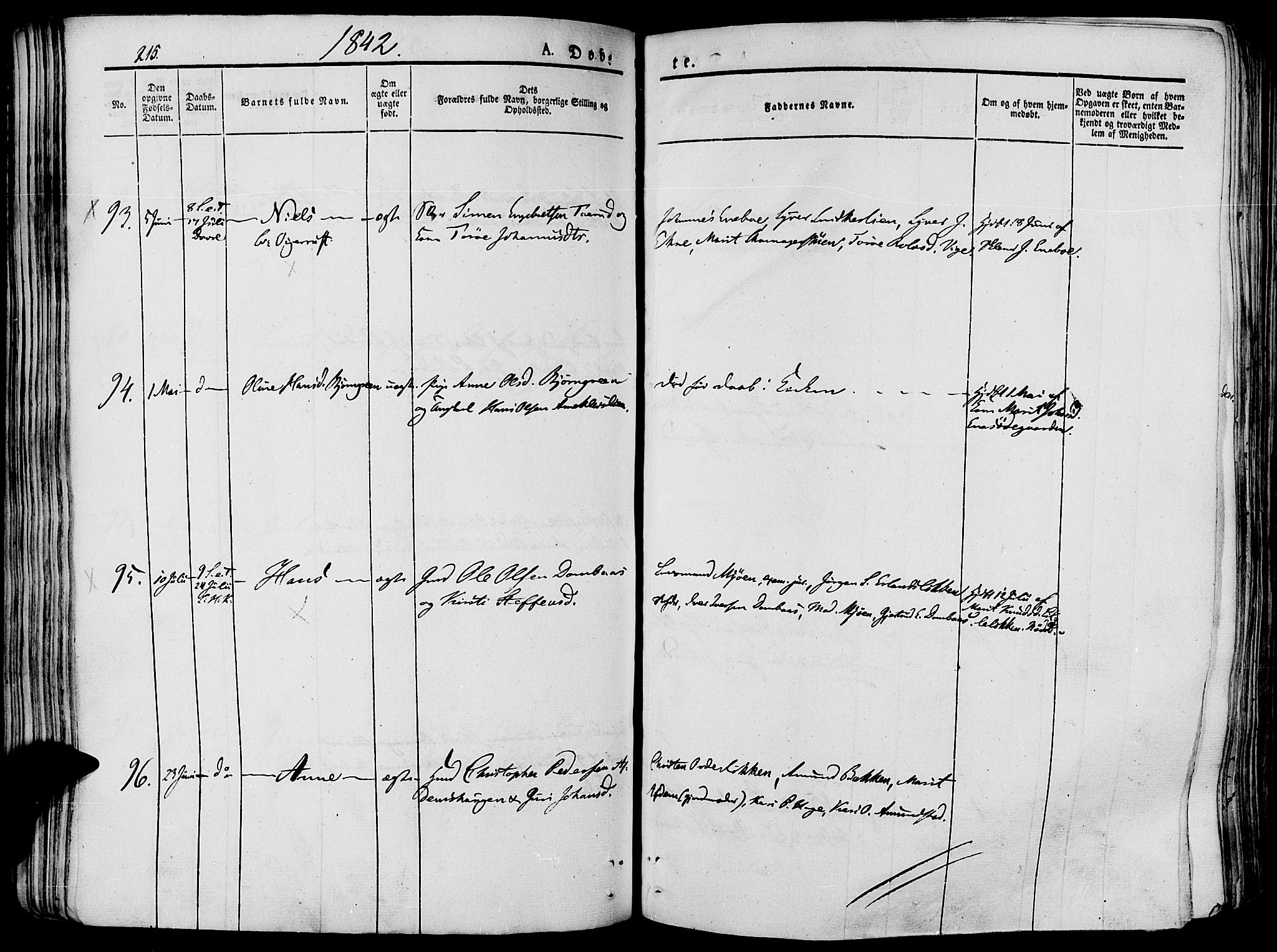 Lesja prestekontor, SAH/PREST-068/H/Ha/Haa/L0005: Parish register (official) no. 5, 1830-1842, p. 215
