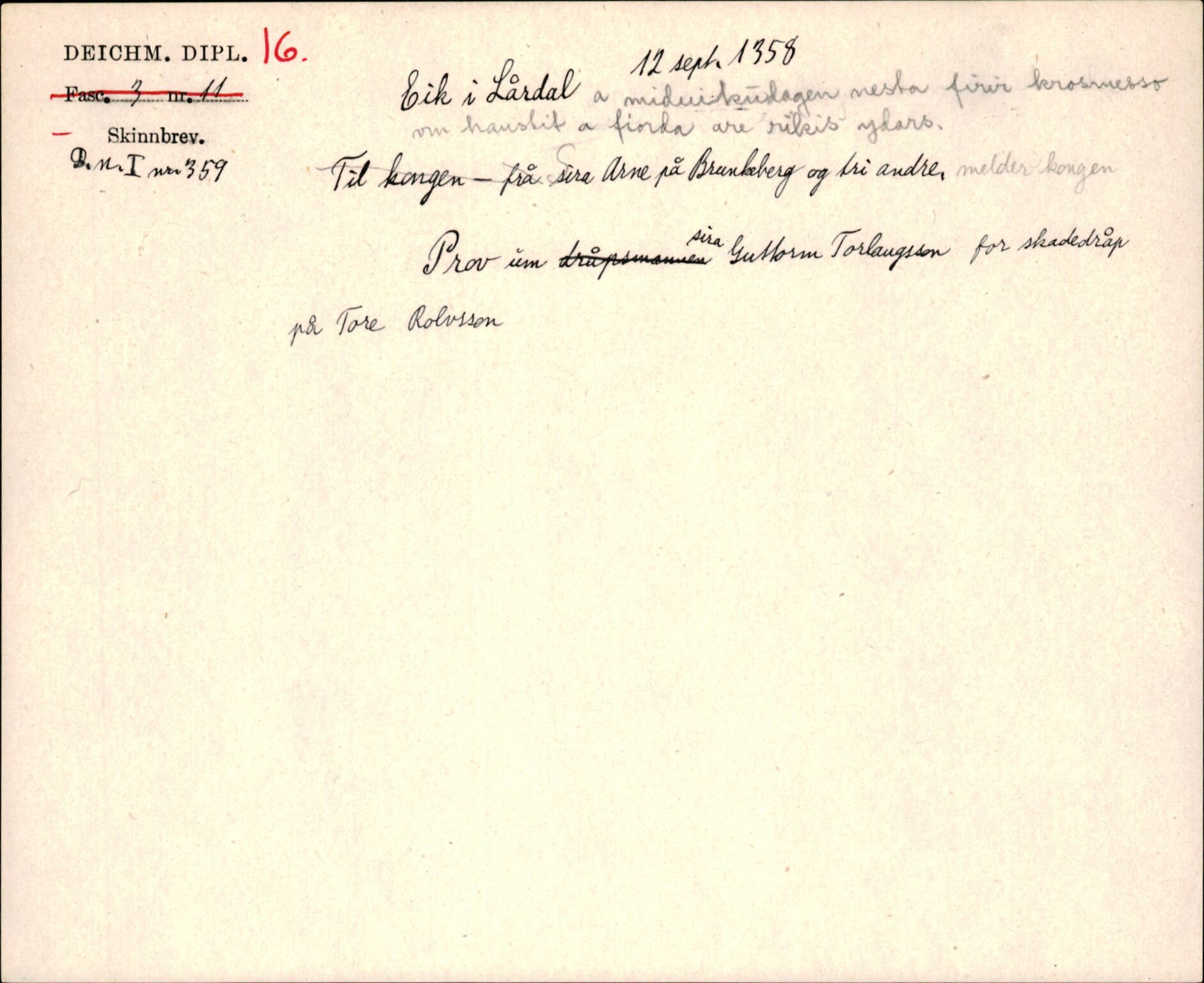 Riksarkivets diplomsamling, AV/RA-EA-5965/F35/F35j/L0001: Regestsedler: Deichmanske diplomer nr. 1-450, p. 37