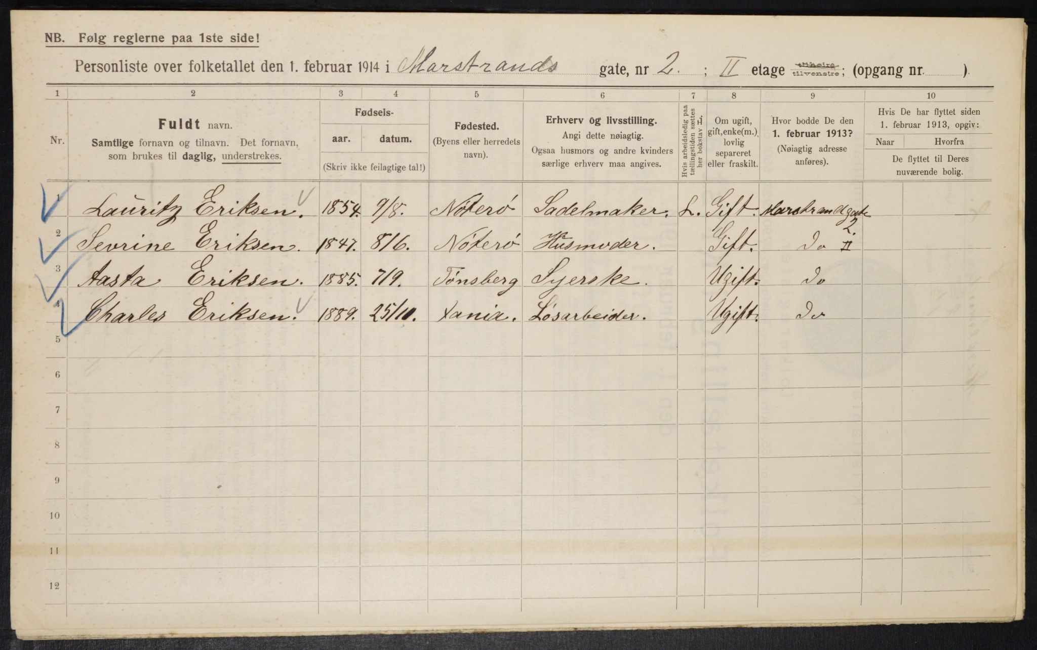 OBA, Municipal Census 1914 for Kristiania, 1914, p. 64652