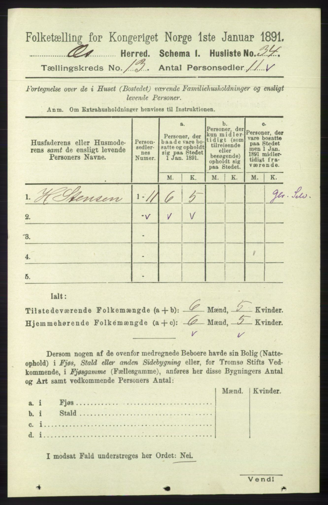 RA, 1891 census for 1243 Os, 1891, p. 2963