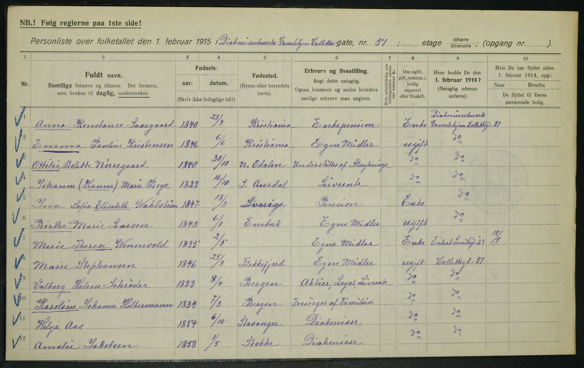 OBA, Municipal Census 1915 for Kristiania, 1915, p. 13283