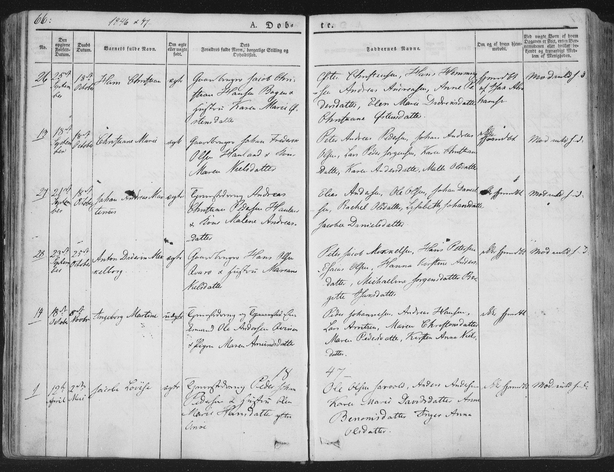 Ministerialprotokoller, klokkerbøker og fødselsregistre - Nordland, AV/SAT-A-1459/839/L0565: Parish register (official) no. 839A02, 1825-1862, p. 66