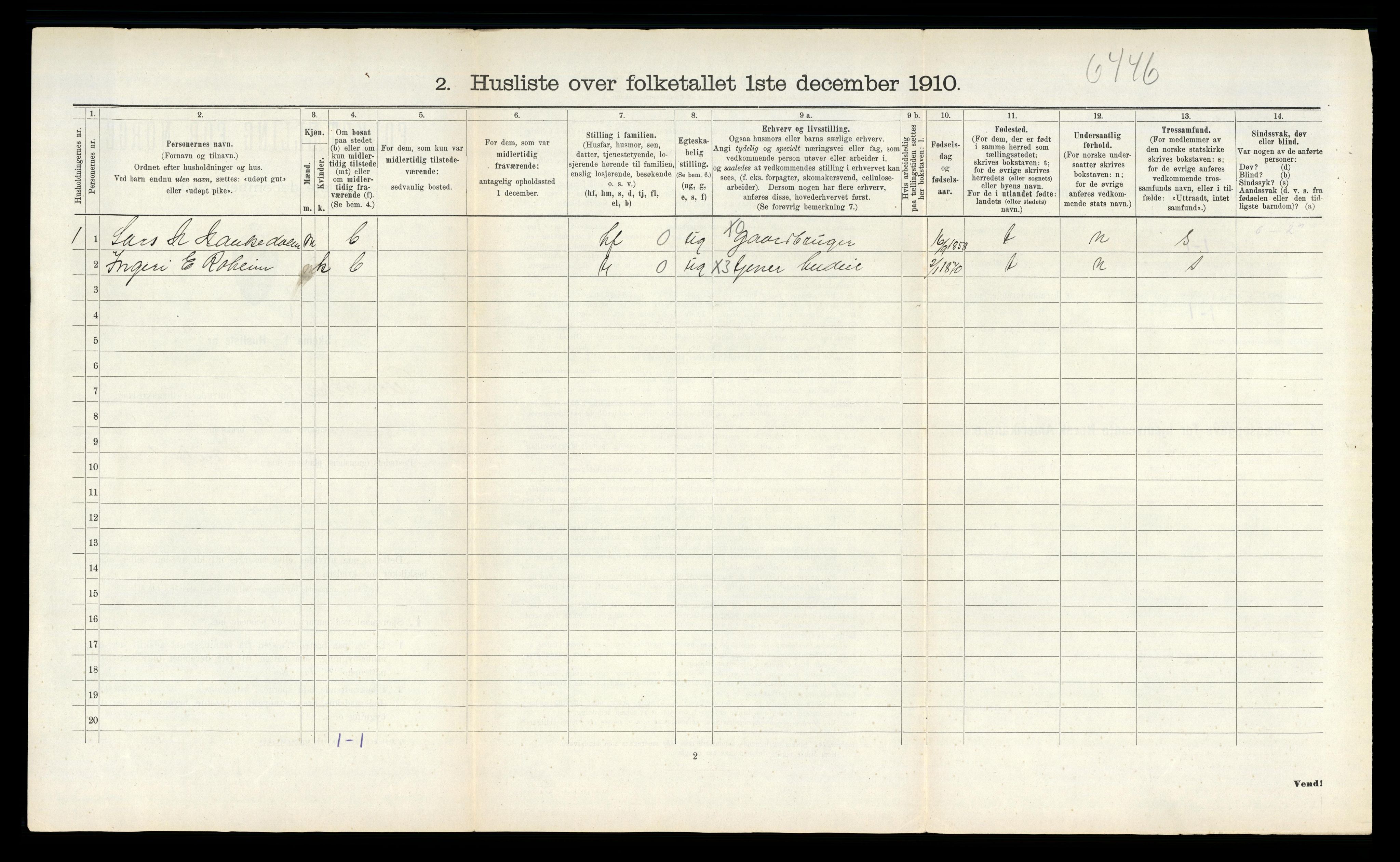 RA, 1910 census for Sauherad, 1910, p. 522