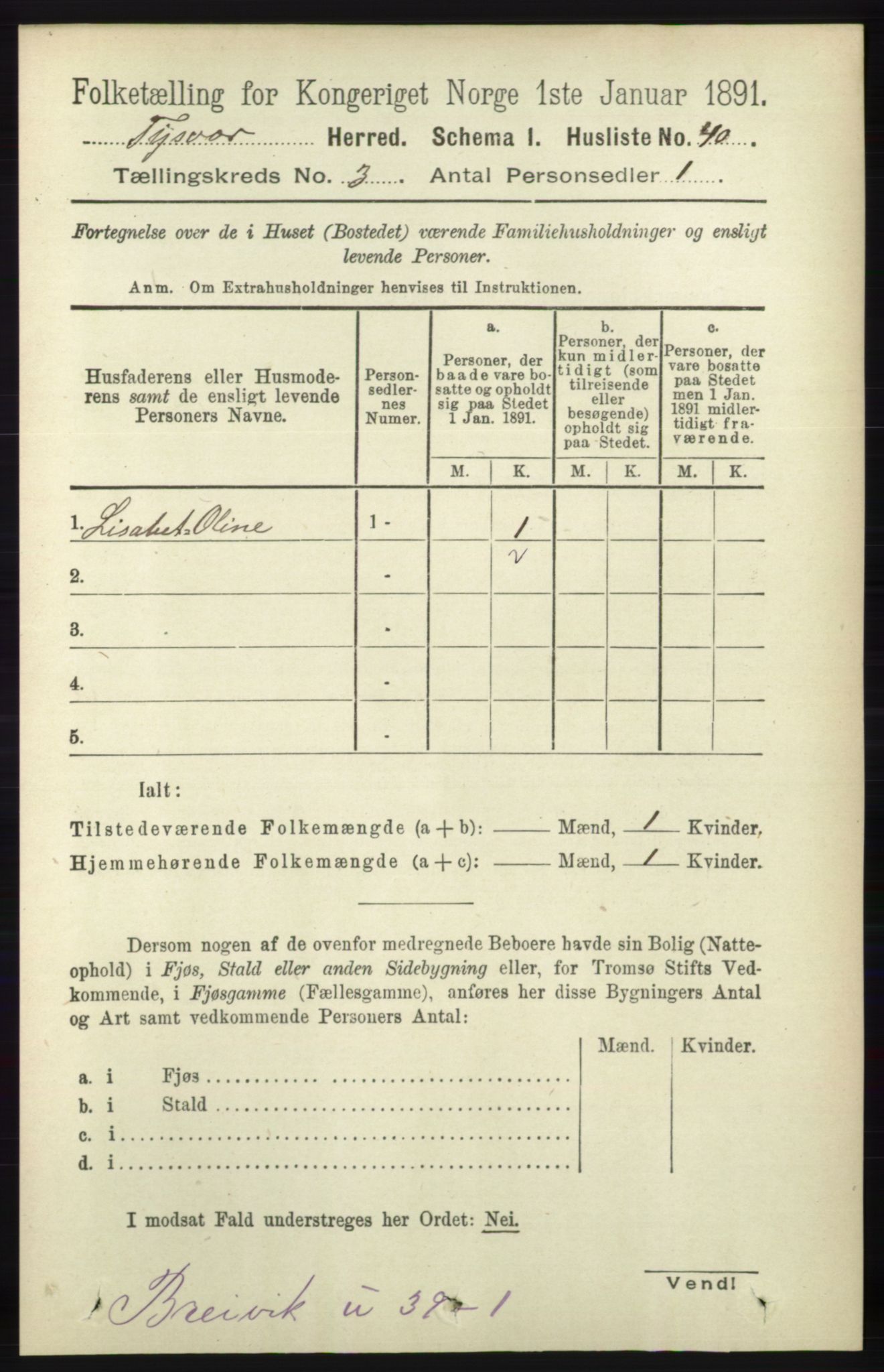 RA, 1891 census for 1146 Tysvær, 1891, p. 1222