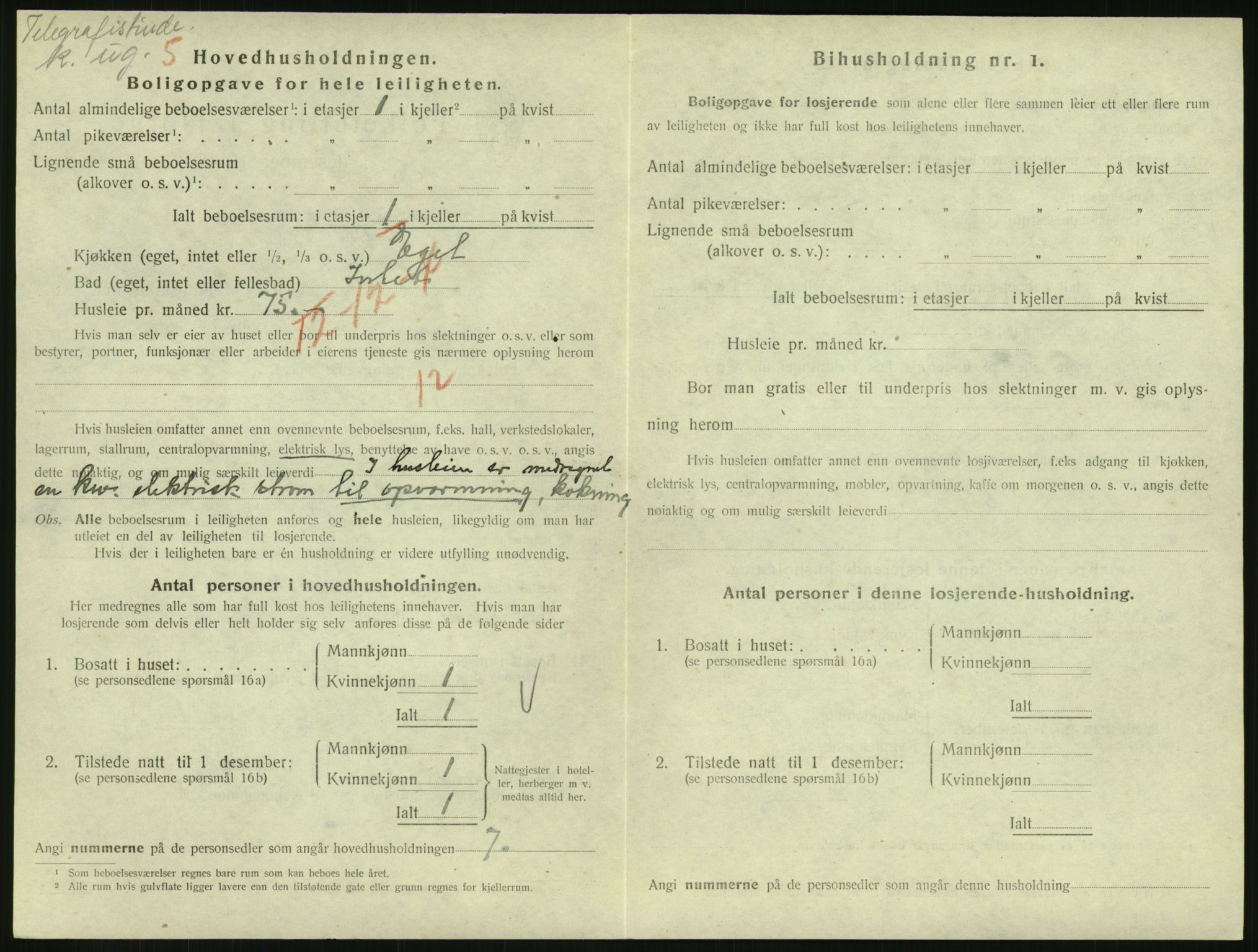 SAH, 1920 census for Lillehammer, 1920, p. 1603