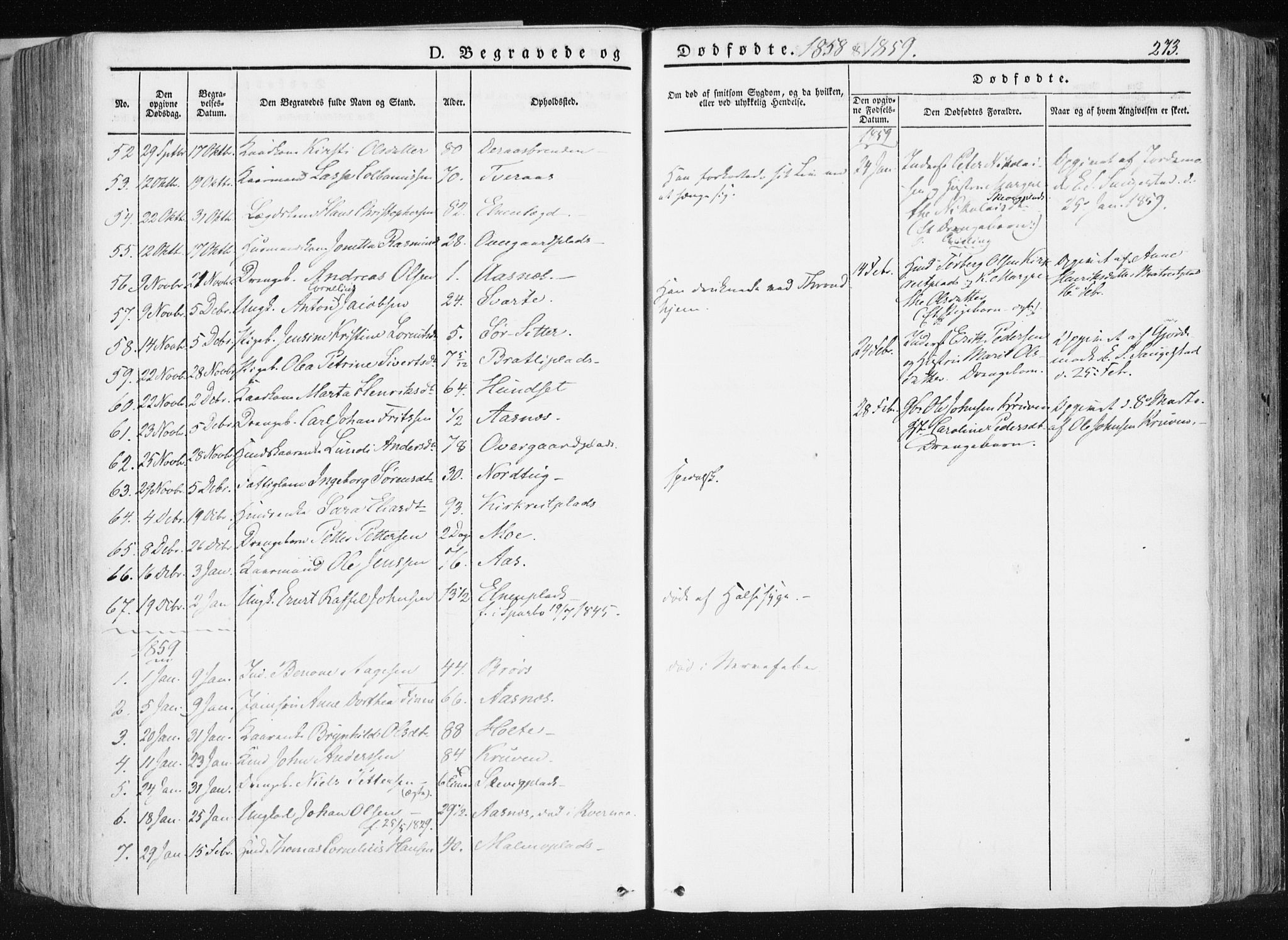 Ministerialprotokoller, klokkerbøker og fødselsregistre - Nord-Trøndelag, SAT/A-1458/741/L0393: Parish register (official) no. 741A07, 1849-1863, p. 273
