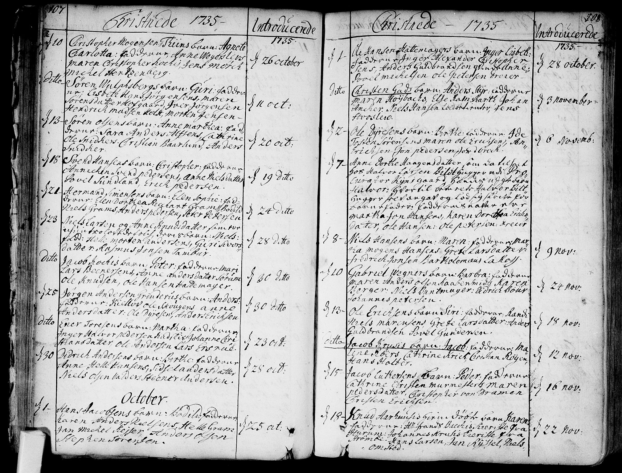 Bragernes kirkebøker, AV/SAKO-A-6/F/Fa/L0004: Parish register (official) no. I 4, 1734-1759, p. 107-108