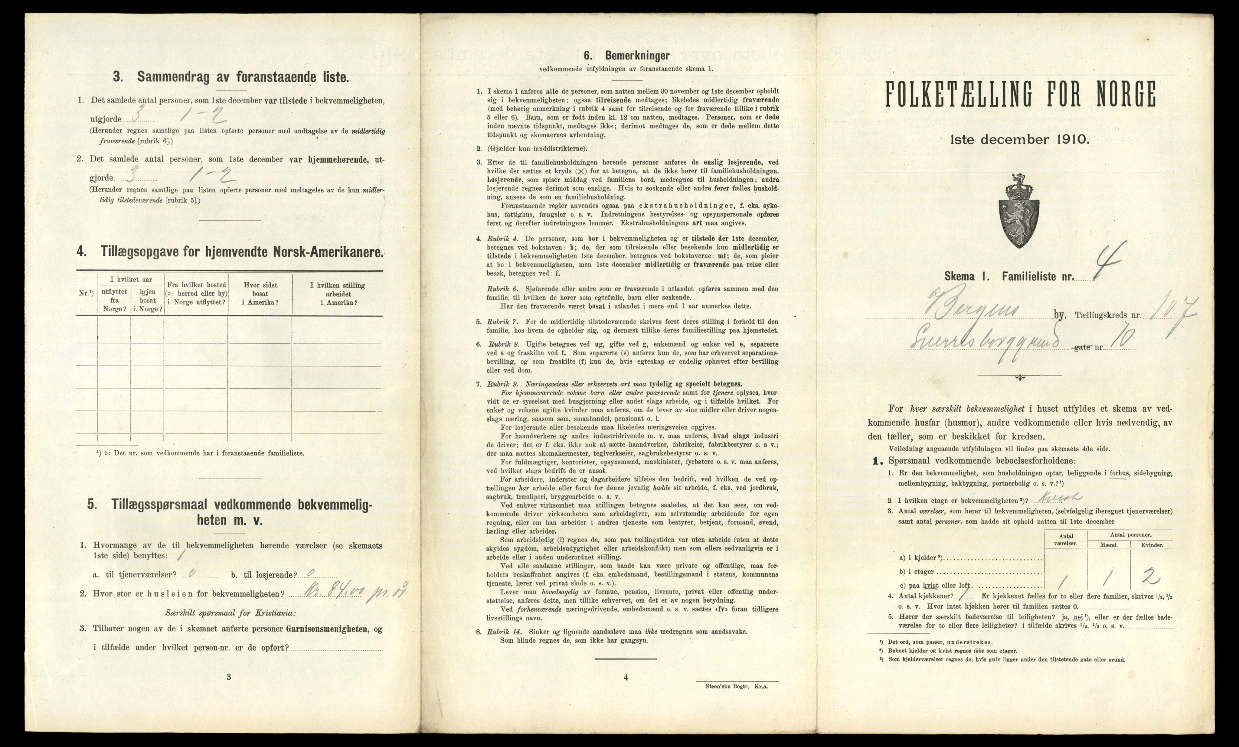 RA, 1910 census for Bergen, 1910, p. 37449