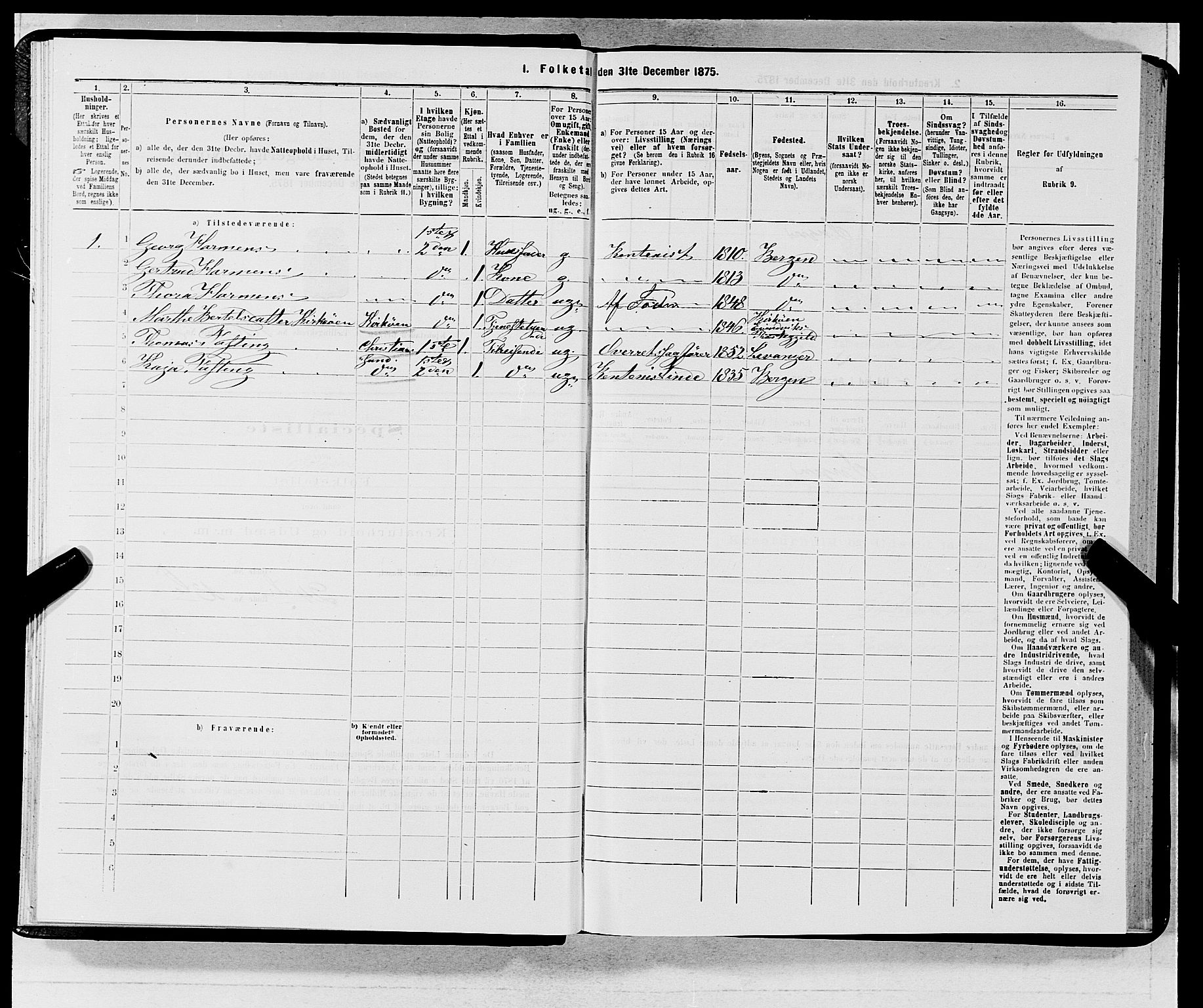 SAB, 1875 census for 1301 Bergen, 1875, p. 5711