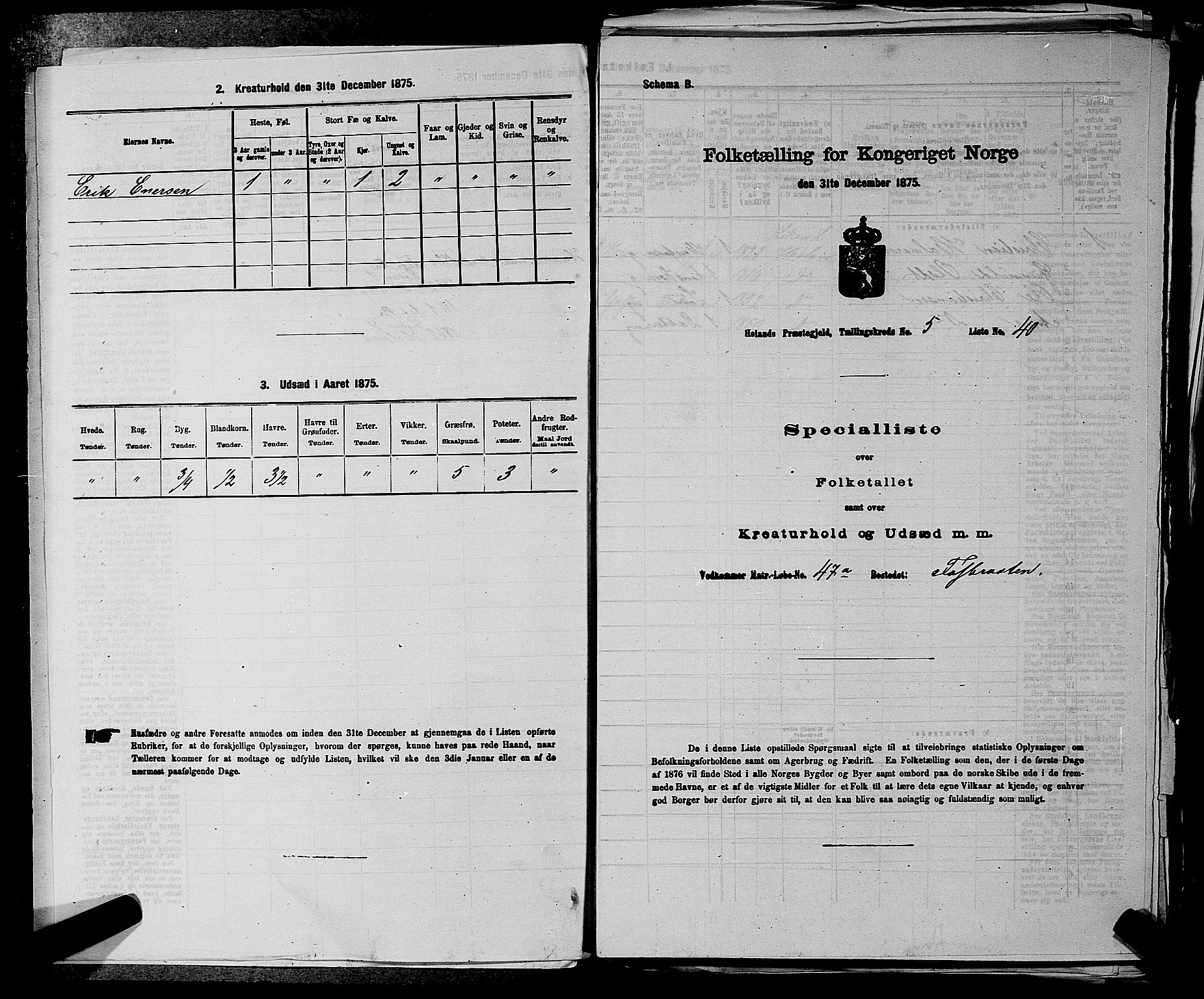 RA, 1875 census for 0221P Høland, 1875, p. 792