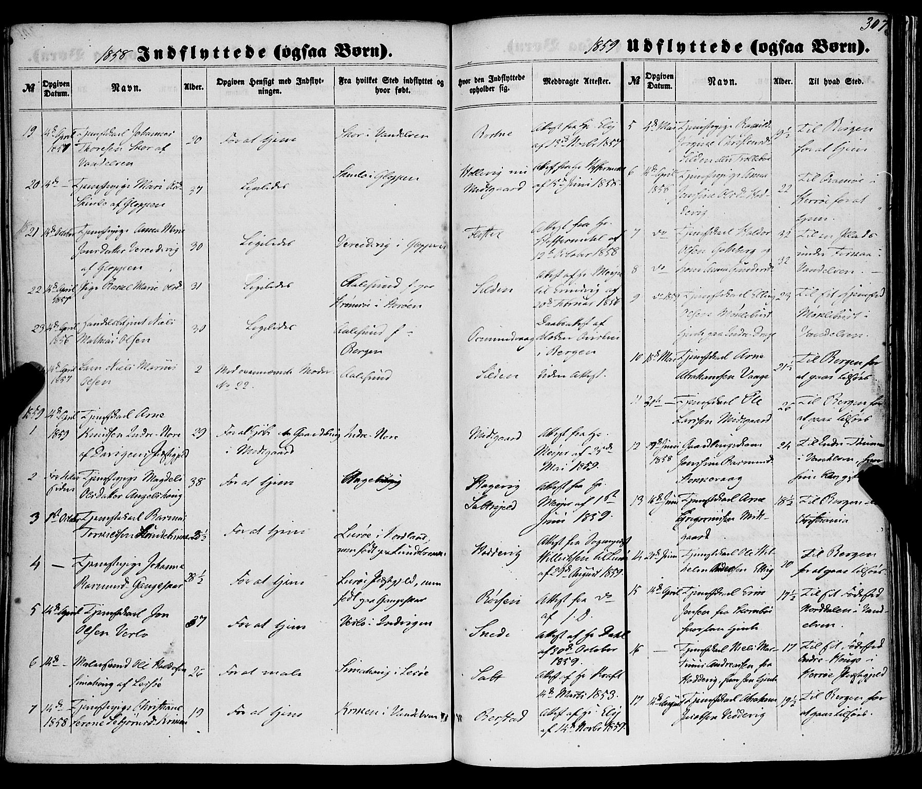 Selje sokneprestembete, SAB/A-99938/H/Ha/Haa/Haaa: Parish register (official) no. A 11, 1858-1870, p. 307