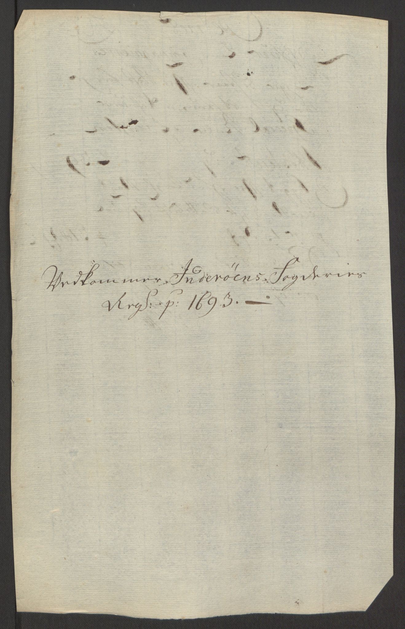 Rentekammeret inntil 1814, Reviderte regnskaper, Fogderegnskap, RA/EA-4092/R63/L4308: Fogderegnskap Inderøy, 1692-1694, p. 443