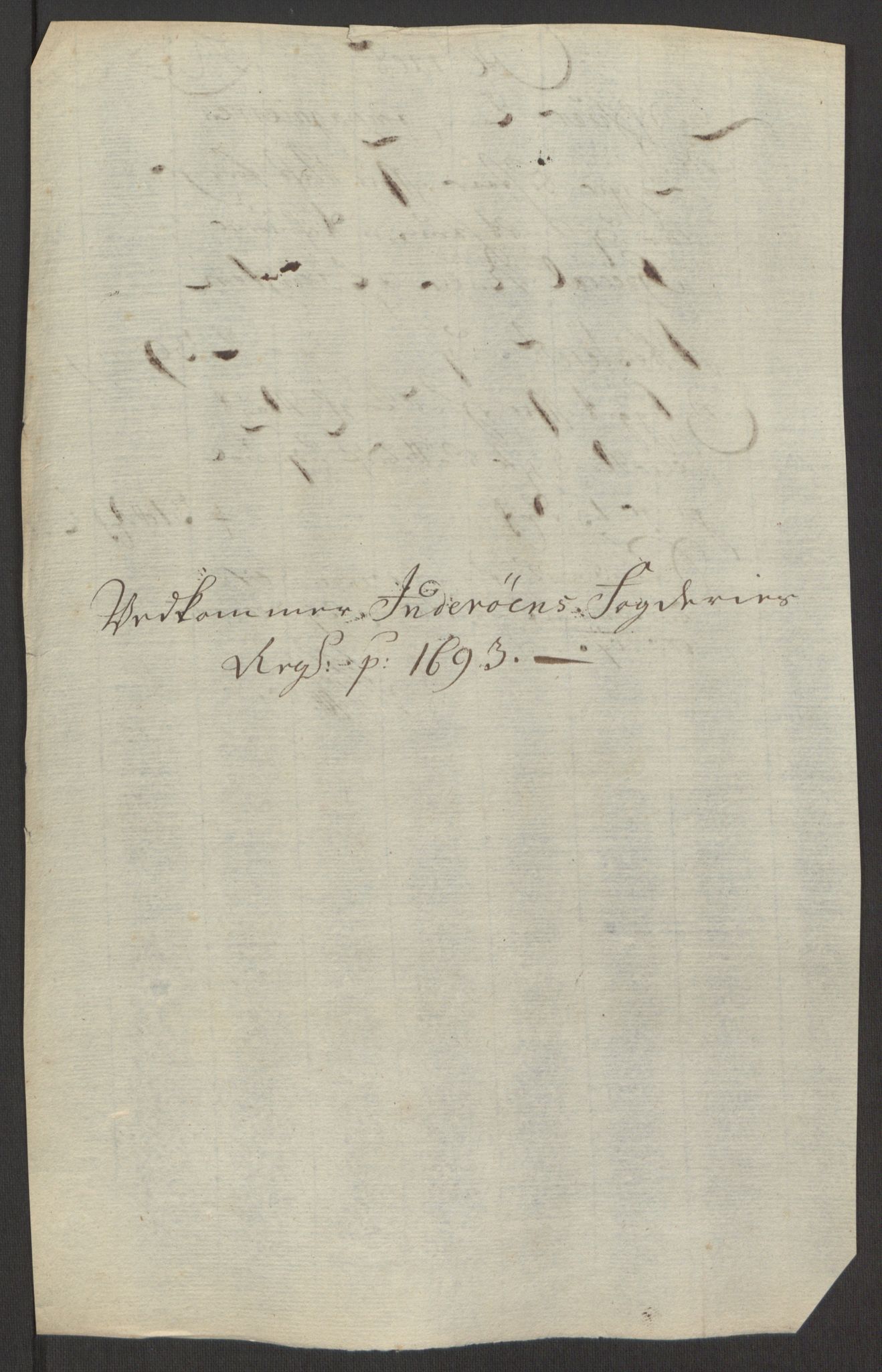 Rentekammeret inntil 1814, Reviderte regnskaper, Fogderegnskap, AV/RA-EA-4092/R63/L4308: Fogderegnskap Inderøy, 1692-1694, p. 443