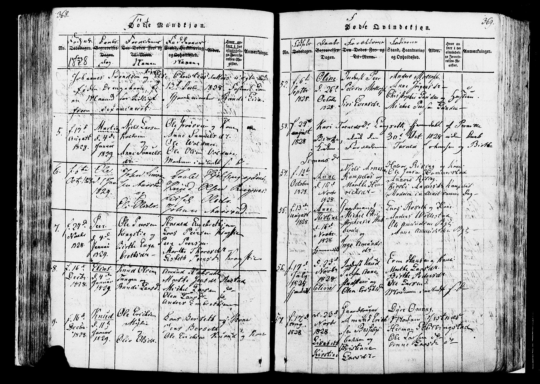 Løten prestekontor, SAH/PREST-022/K/Ka/L0005: Parish register (official) no. 5, 1814-1832, p. 368-369