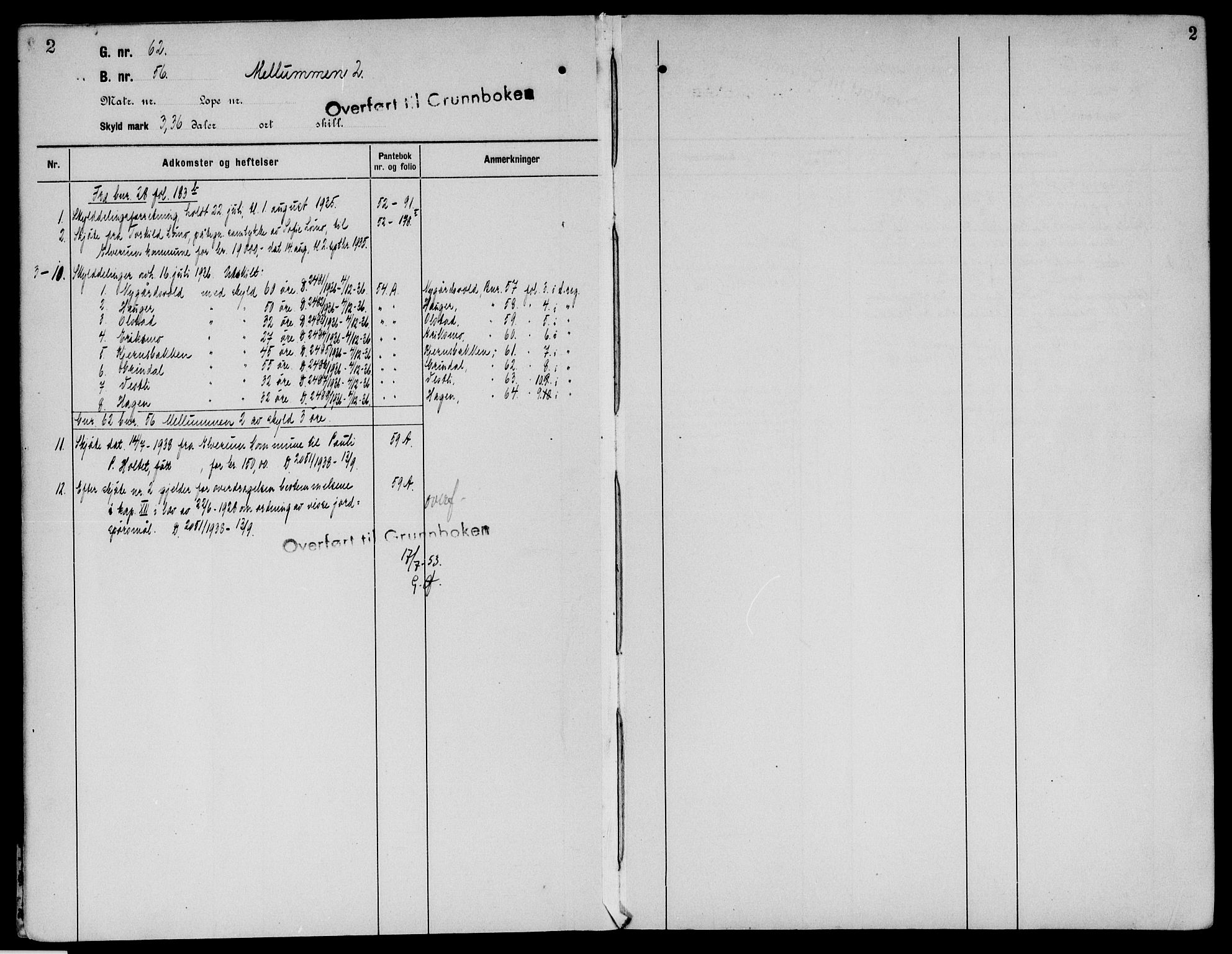 Sør-Østerdal sorenskriveri, AV/SAH-TING-018/H/Ha/Haa/L0026: Mortgage register no. 8, 1922-1954, p. 2