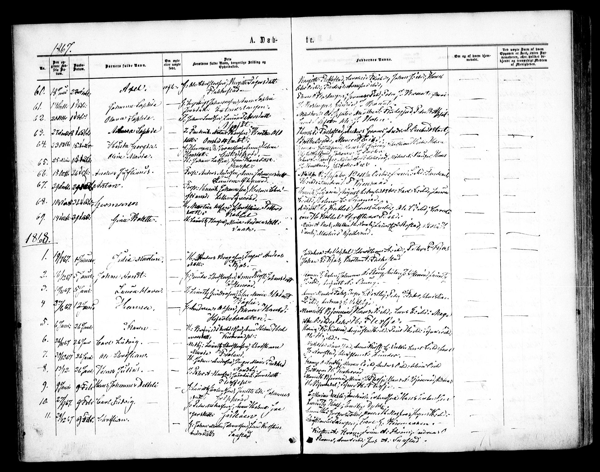 Våler prestekontor Kirkebøker, AV/SAO-A-11083/F/Fa/L0008: Parish register (official) no. I 8, 1862-1876