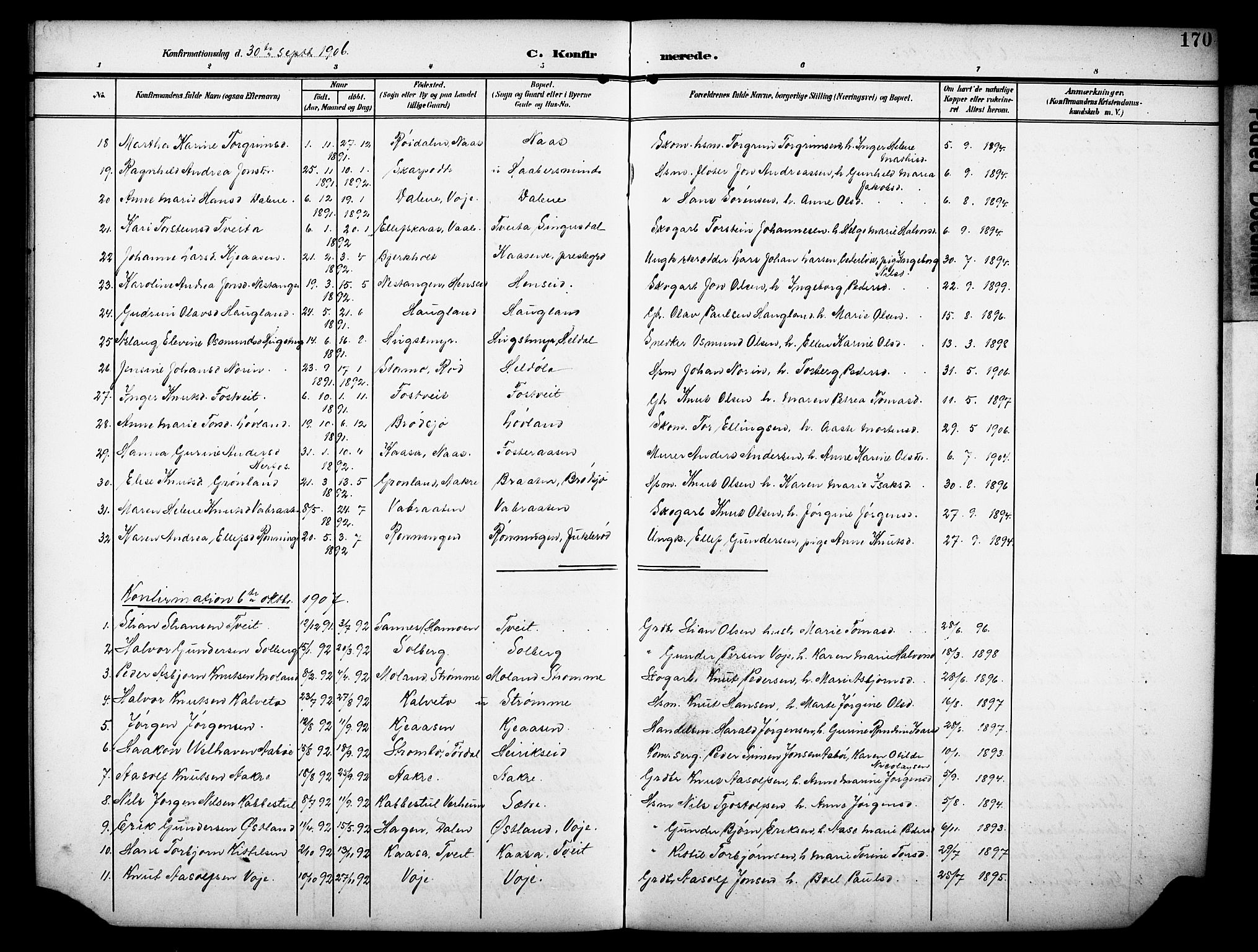 Drangedal kirkebøker, AV/SAKO-A-258/G/Ga/L0004: Parish register (copy) no. I 4, 1901-1933, p. 170