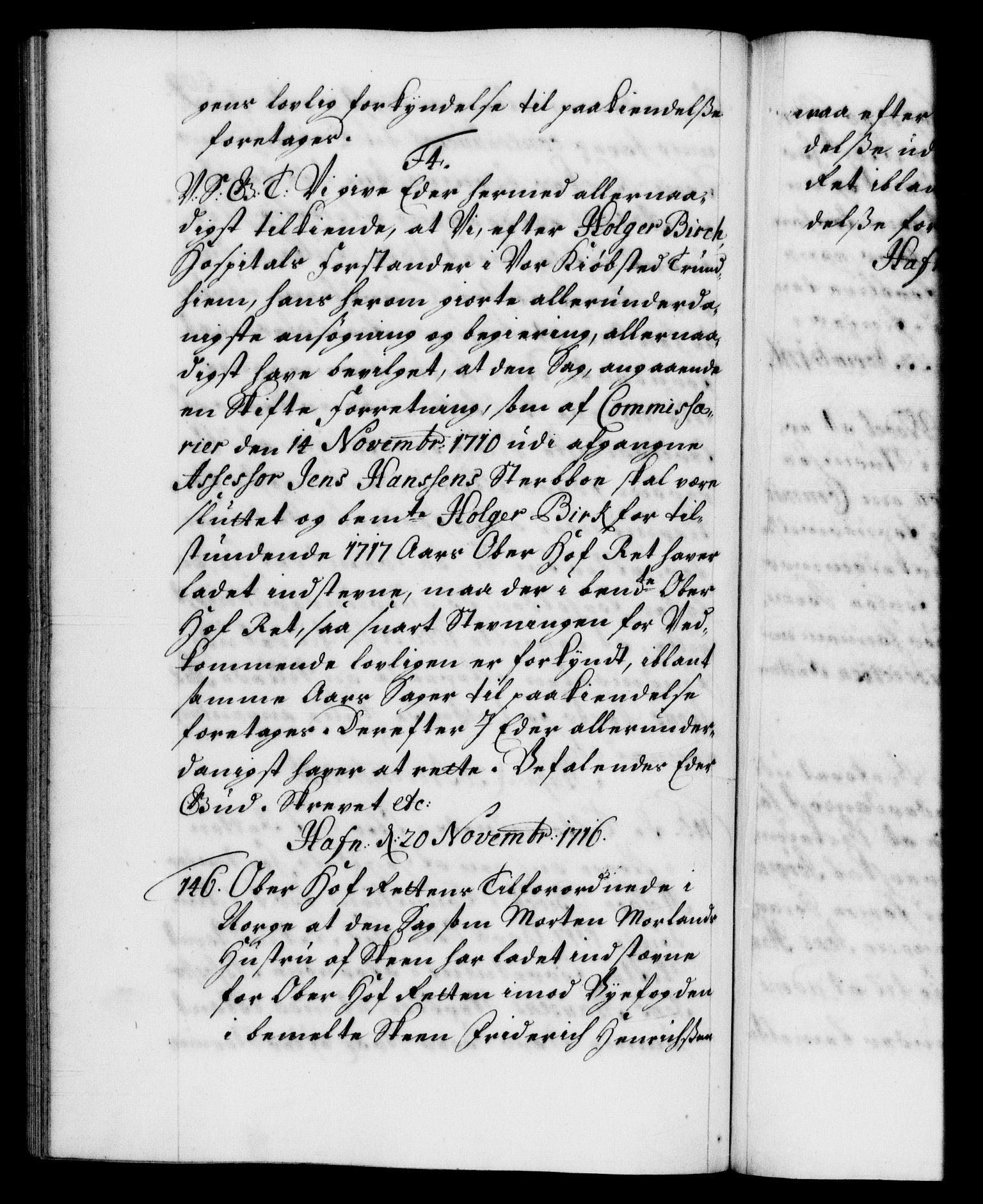 Danske Kanselli 1572-1799, AV/RA-EA-3023/F/Fc/Fca/Fcab/L0020: Norske tegnelser, 1715-1718, p. 309b