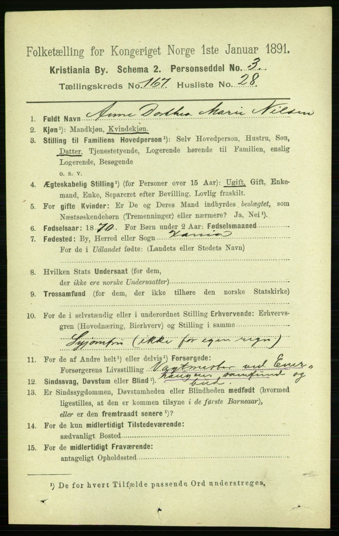 RA, 1891 census for 0301 Kristiania, 1891, p. 97898