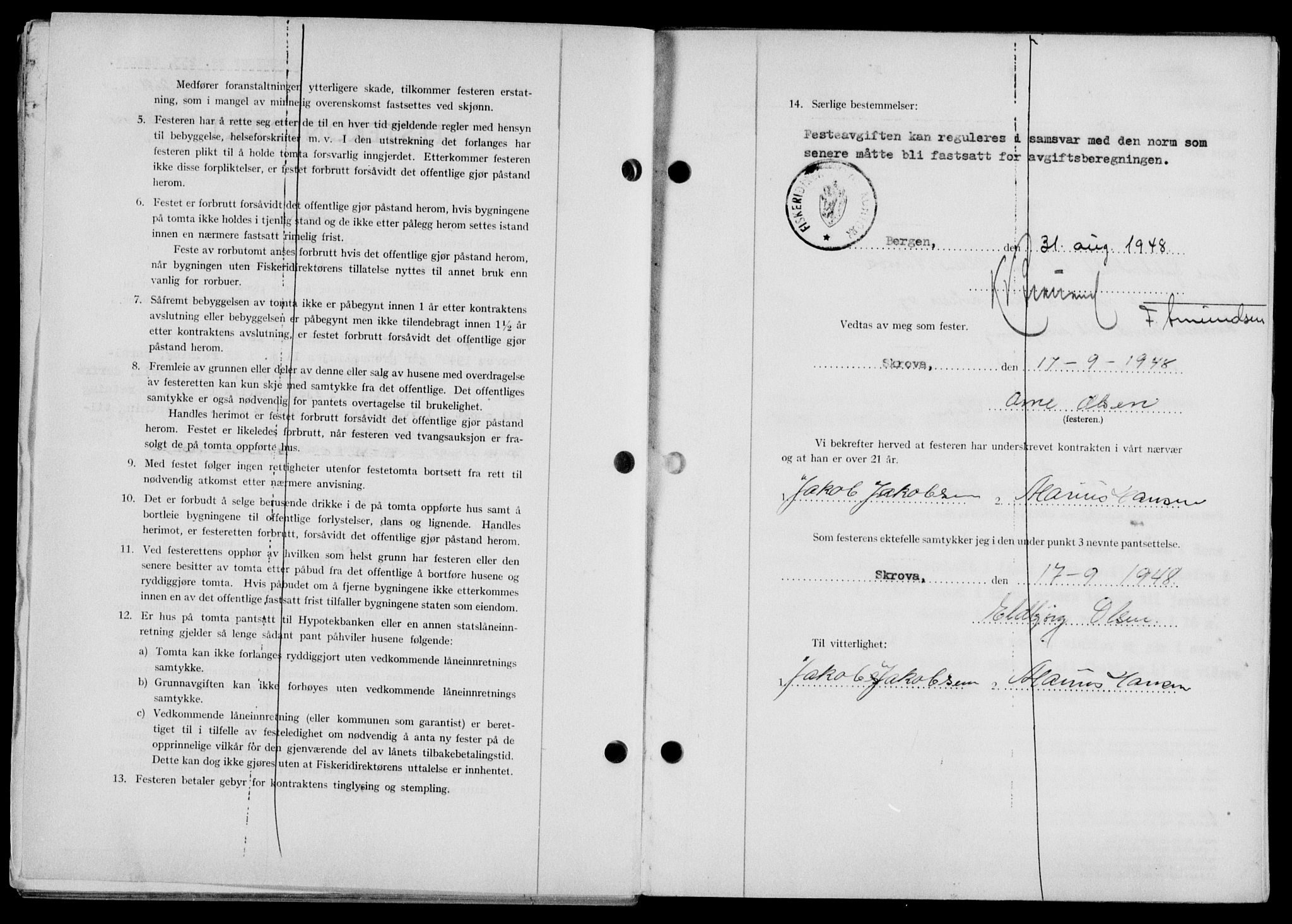 Lofoten sorenskriveri, SAT/A-0017/1/2/2C/L0019a: Mortgage book no. 19a, 1948-1948, Diary no: : 2098/1948