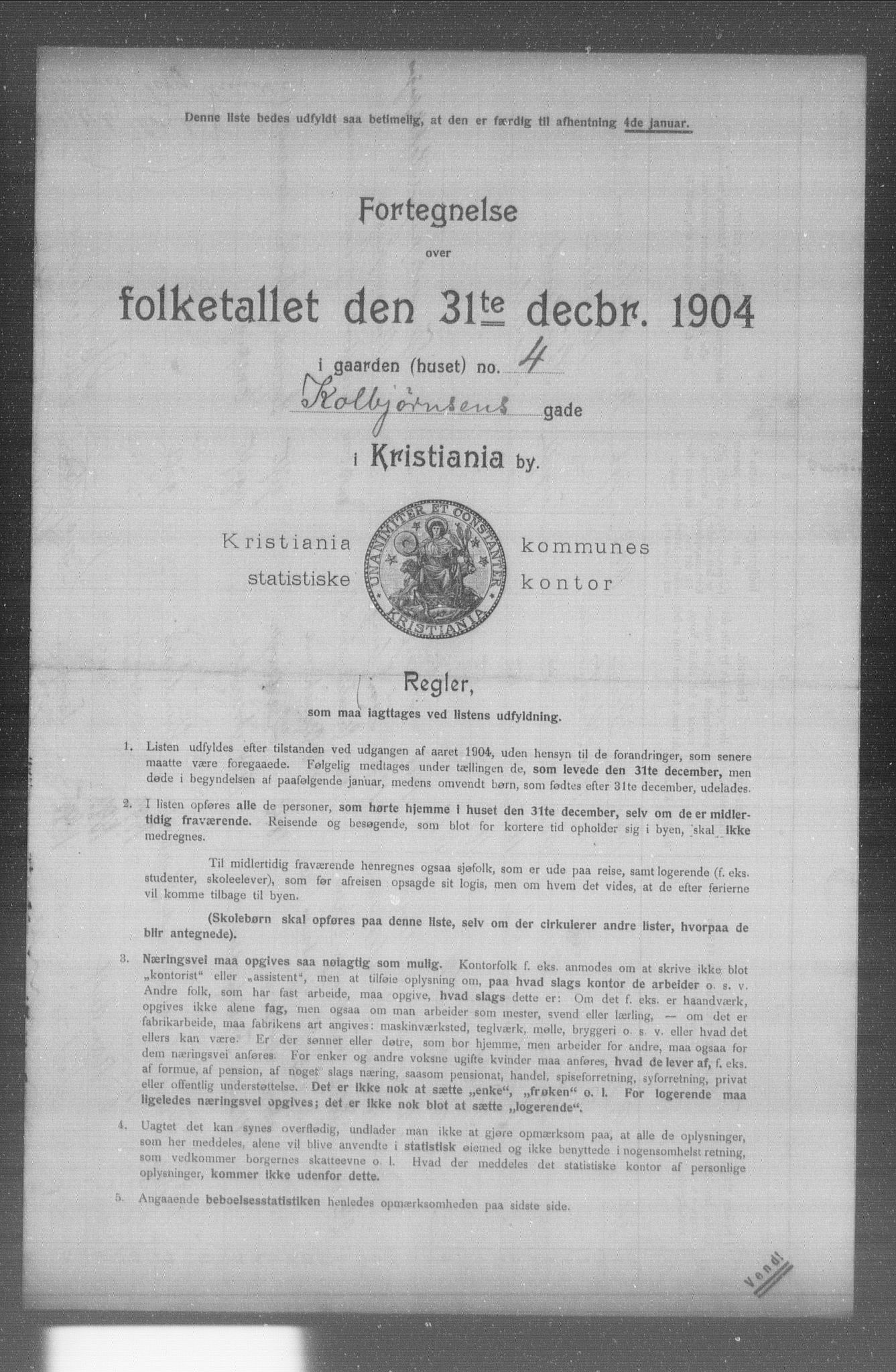 OBA, Municipal Census 1904 for Kristiania, 1904, p. 9975