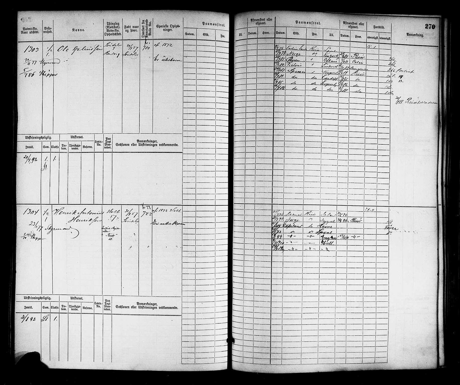 Risør mønstringskrets, SAK/2031-0010/F/Fb/L0003: Hovedrulle nr 767-1528, Q-3, 1868-1910, p. 273