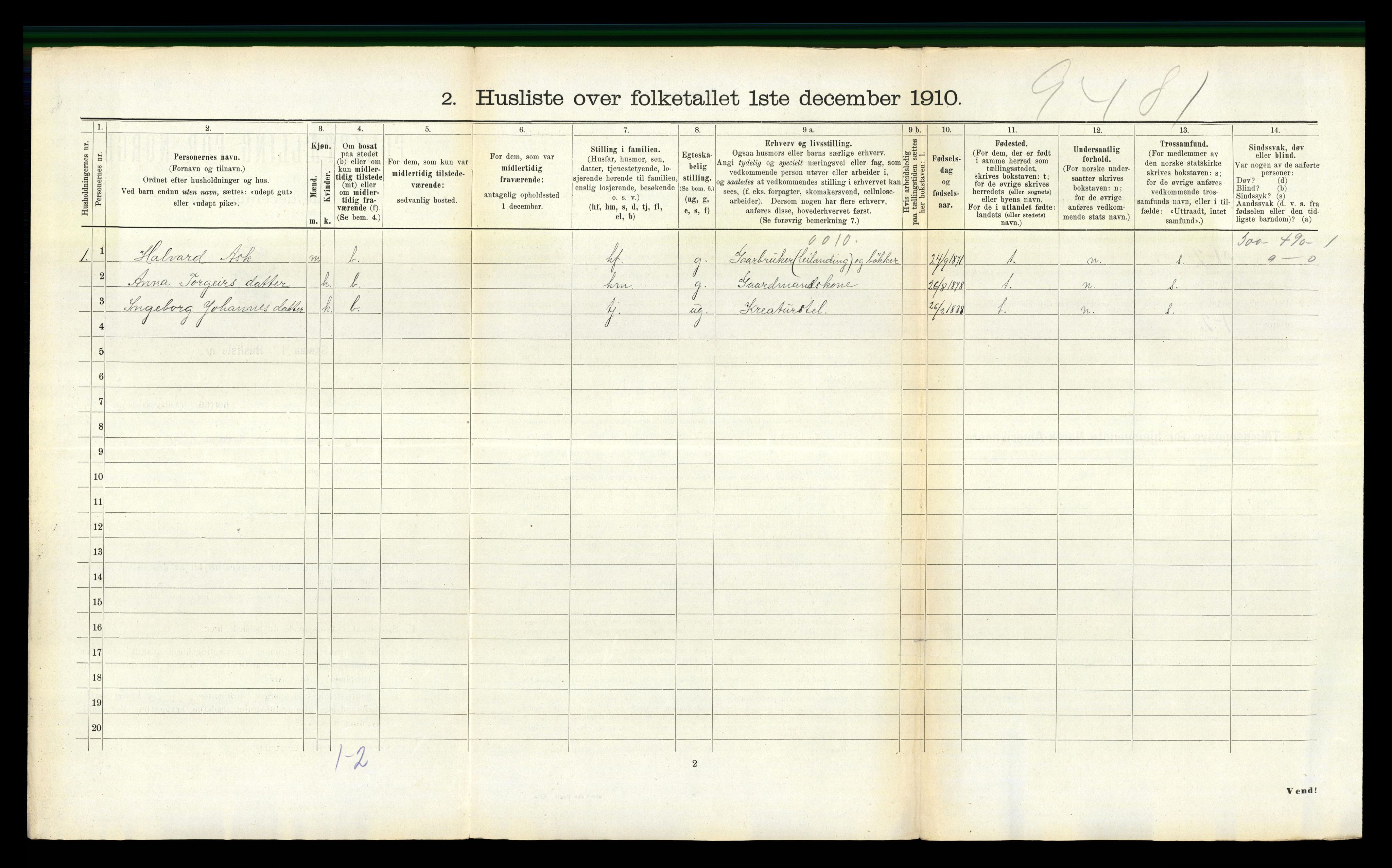 RA, 1910 census for Kvinnherad, 1910, p. 1170