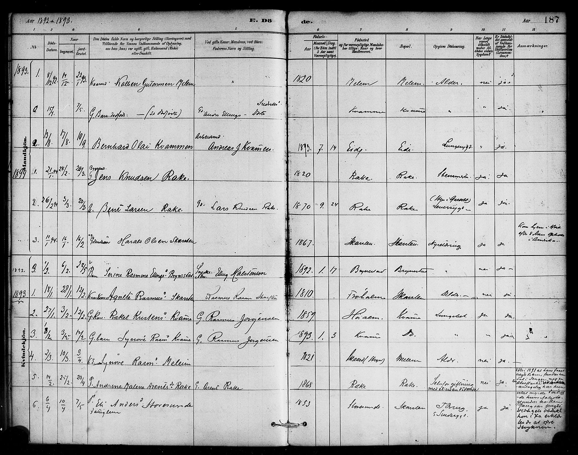 Innvik sokneprestembete, AV/SAB-A-80501: Parish register (official) no. C 1, 1879-1900, p. 187