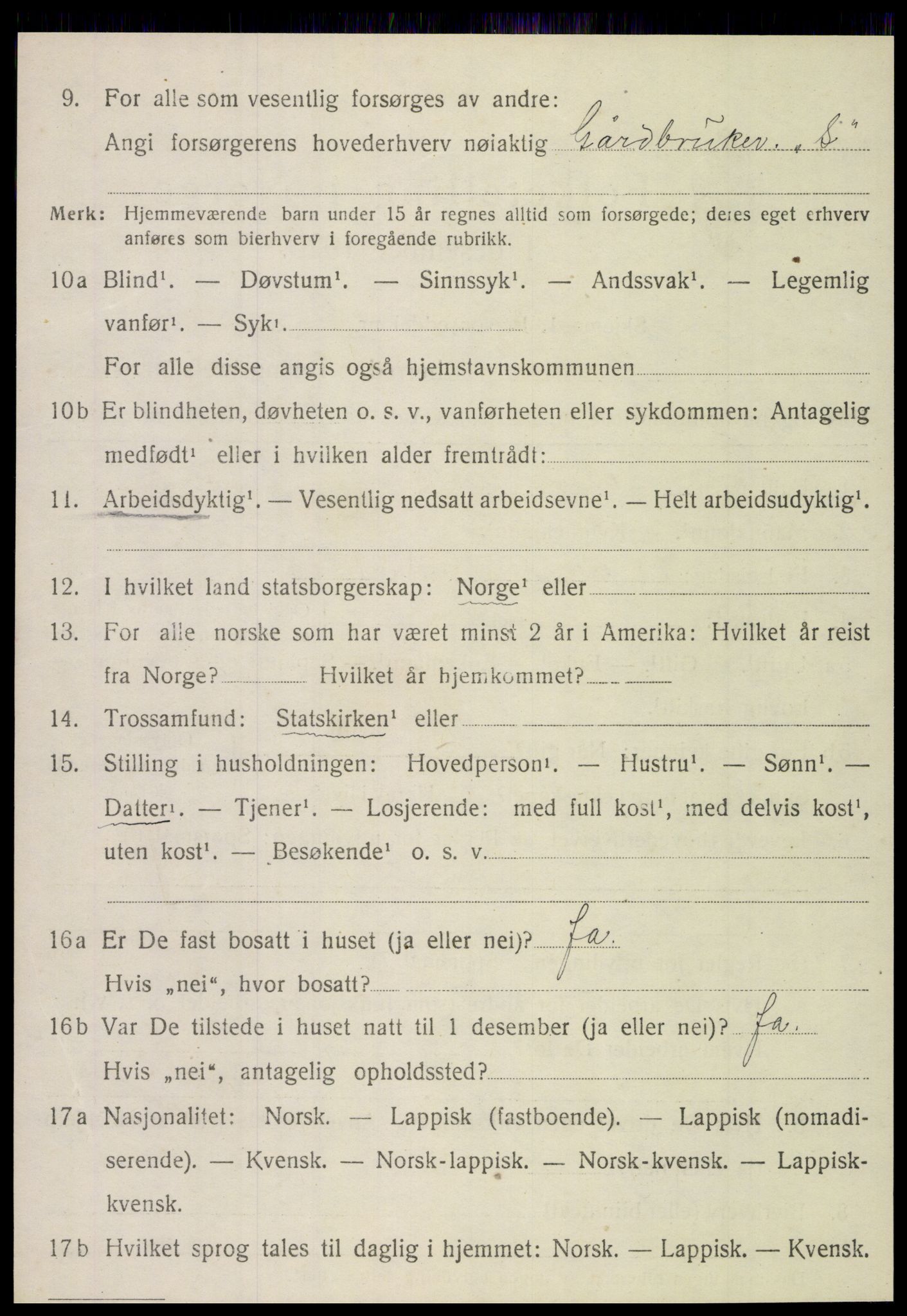 SAT, 1920 census for Brønnøy, 1920, p. 2555