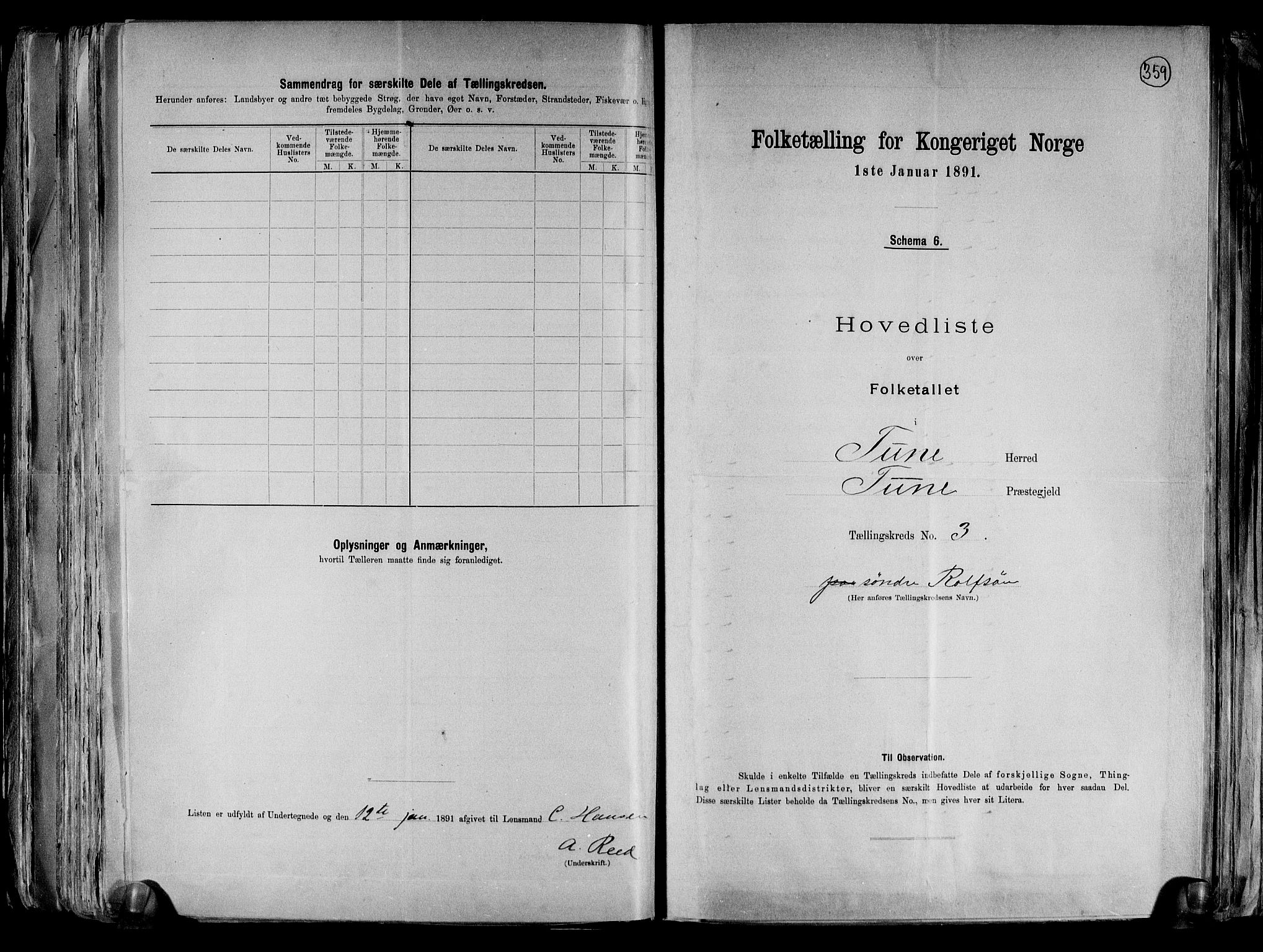 RA, 1891 census for 0130 Tune, 1891, p. 17